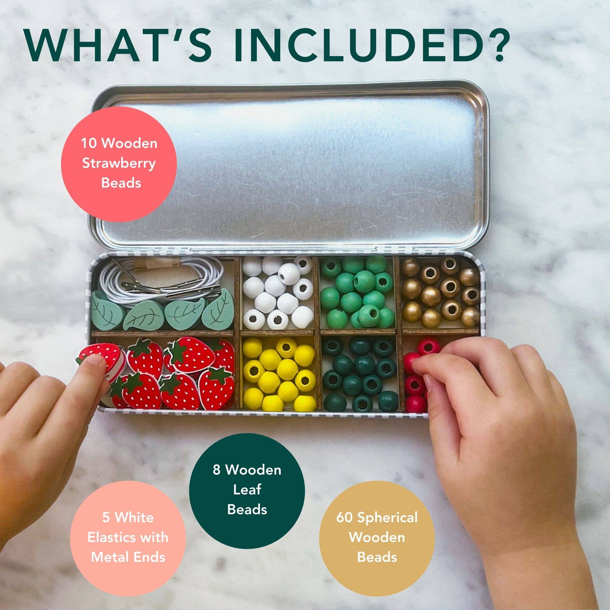 Strawberry Bracelet Bead Kit - Makes 5 Bracelets