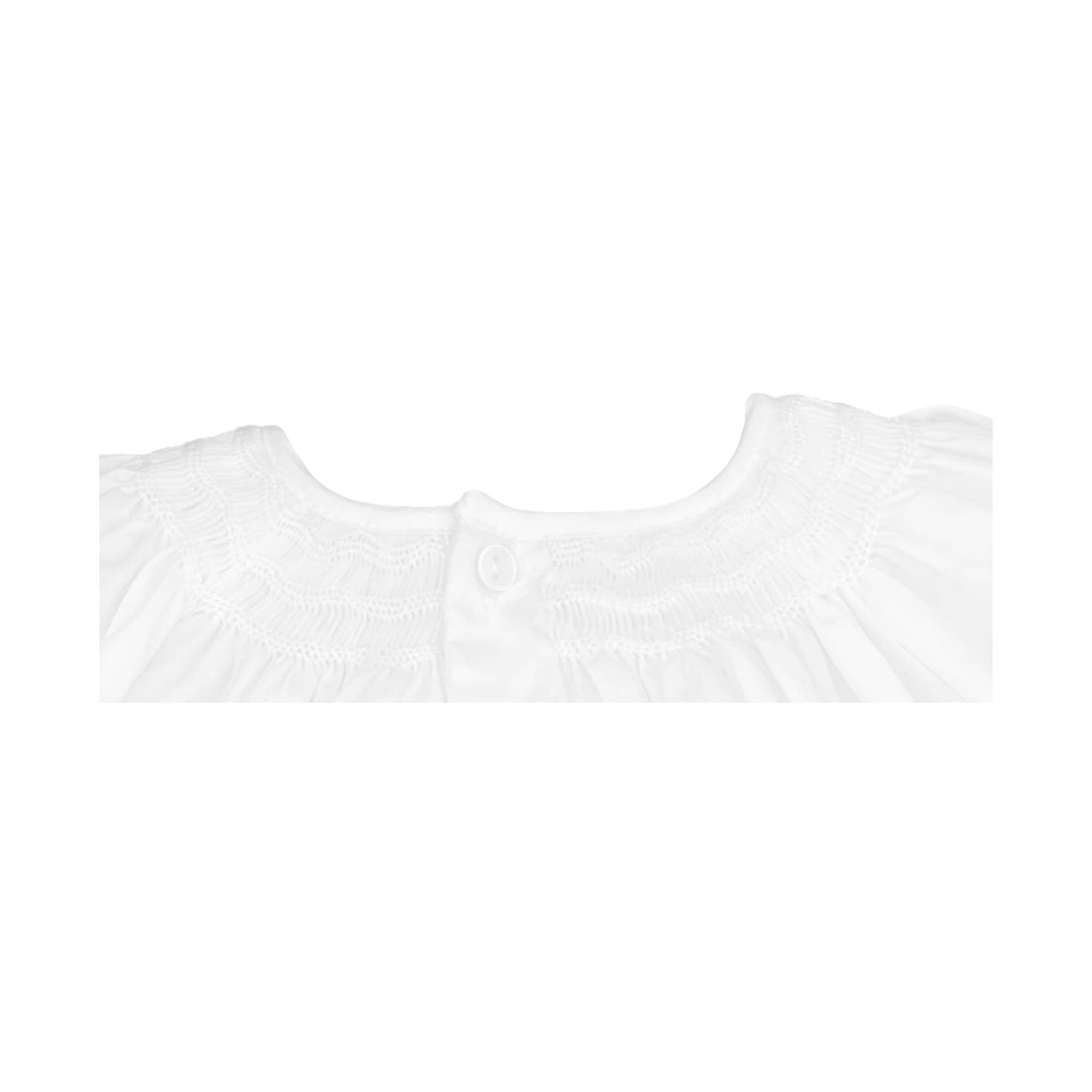 Daygown with Wave Smocking: White