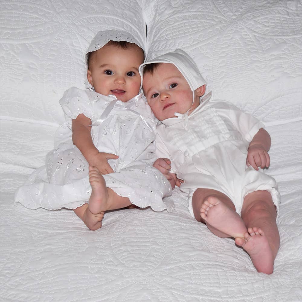 Eyelet Lace Christening Gown: 3 Month