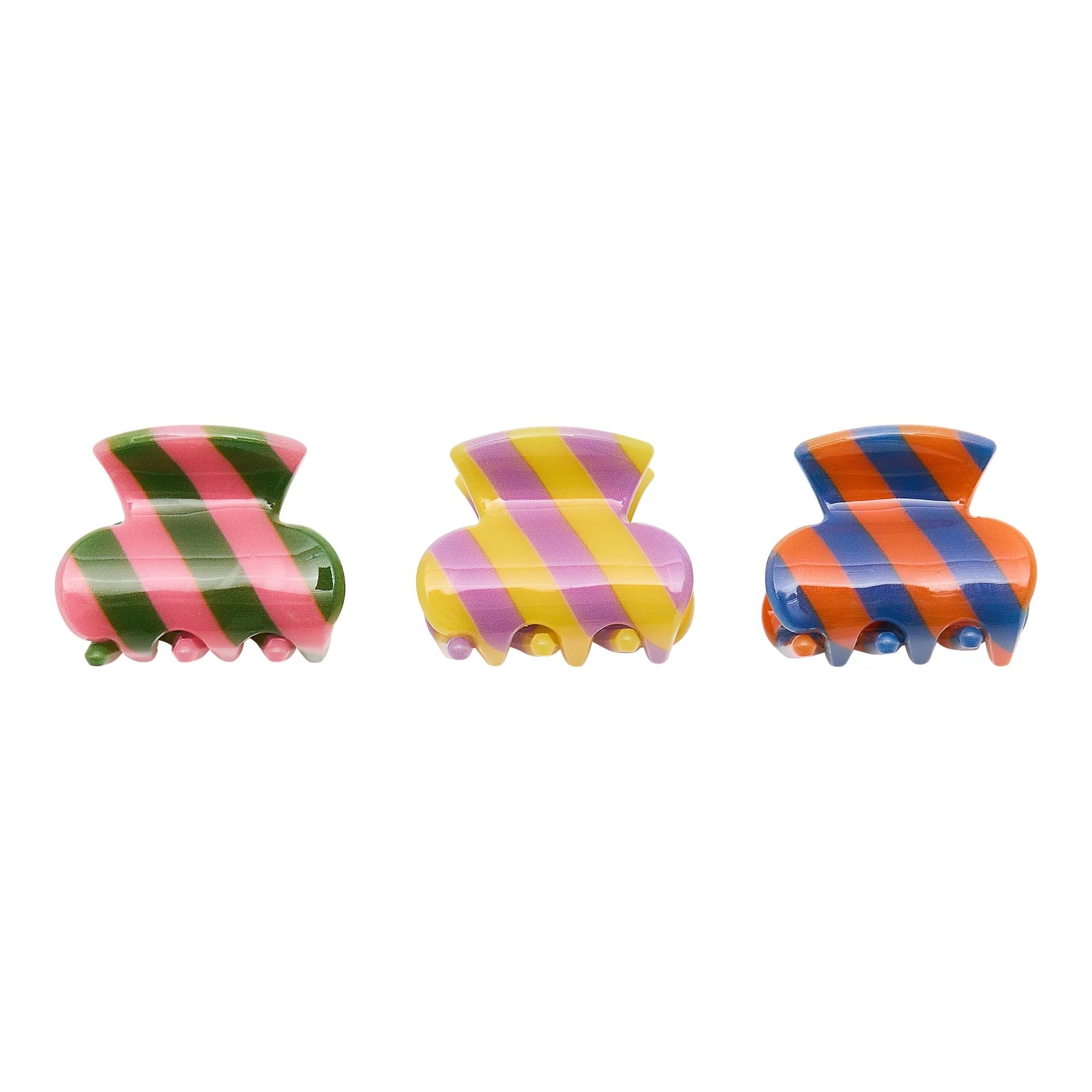 Striped Mini Claw Clips