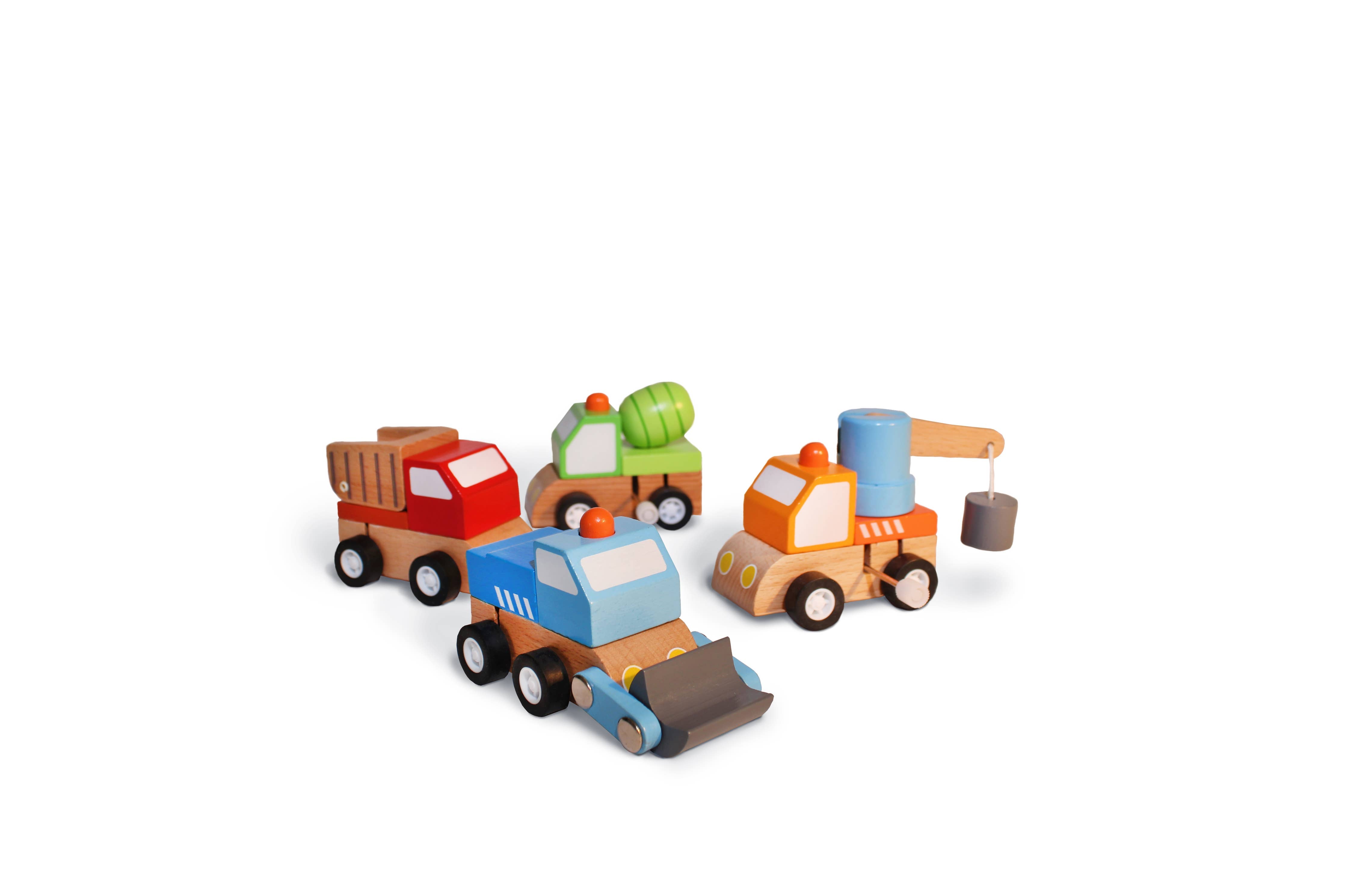 Construction Truck Wind-ups Set of 4