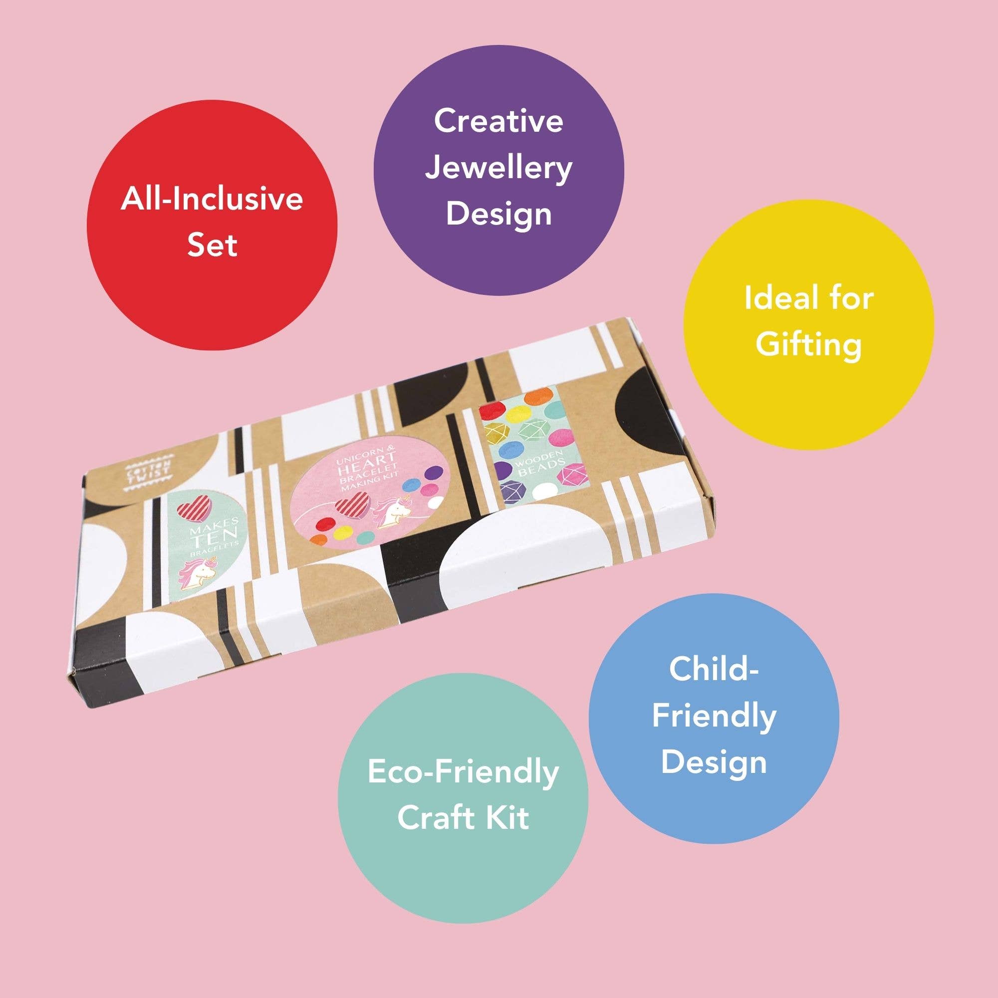 Unicorn & Heart Bracelet Making Kit - Makes 10 Bracelets