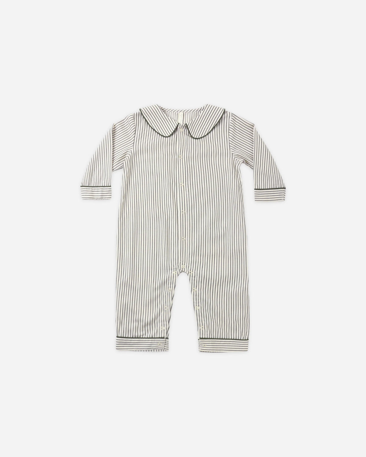 Rylee + Cru Baby Pajama Romper || Evergreen Stripe