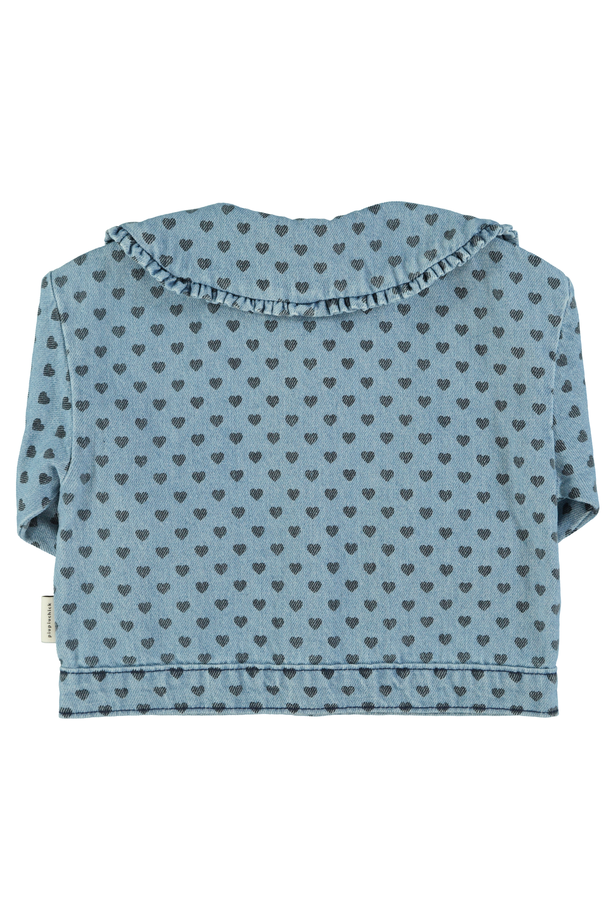 Jacket | Washed Blue Denim w/ Black Hearts