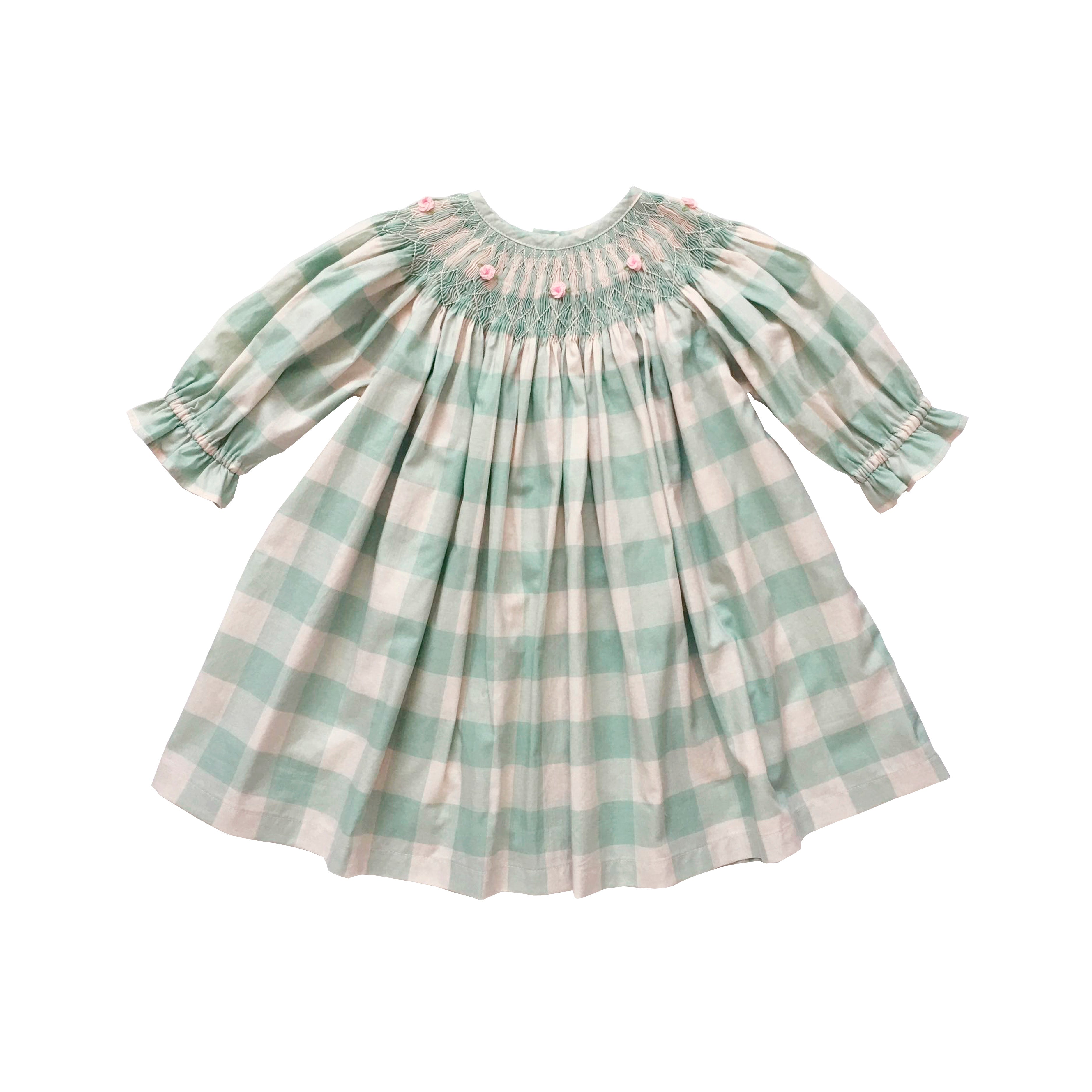 Green Gingham Bishop Dress