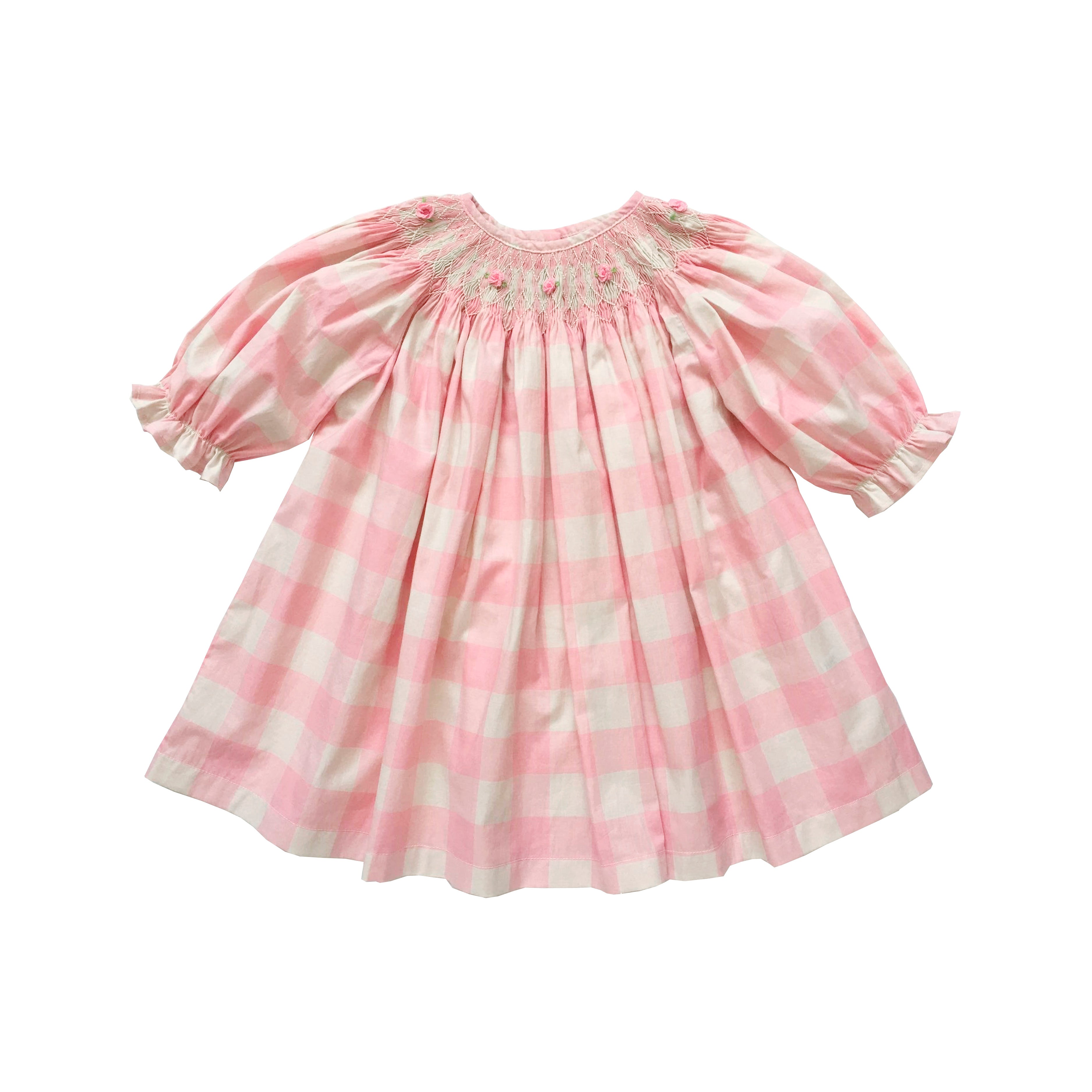 Pink Gingham Bishop Dress