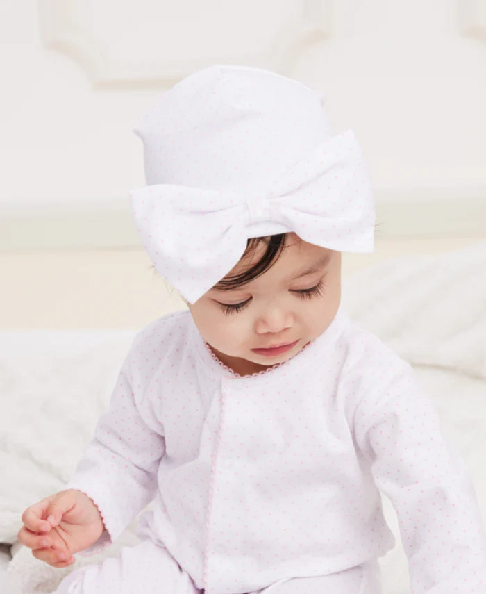 WHITE/PINK NEW KISSY DOTS HAT