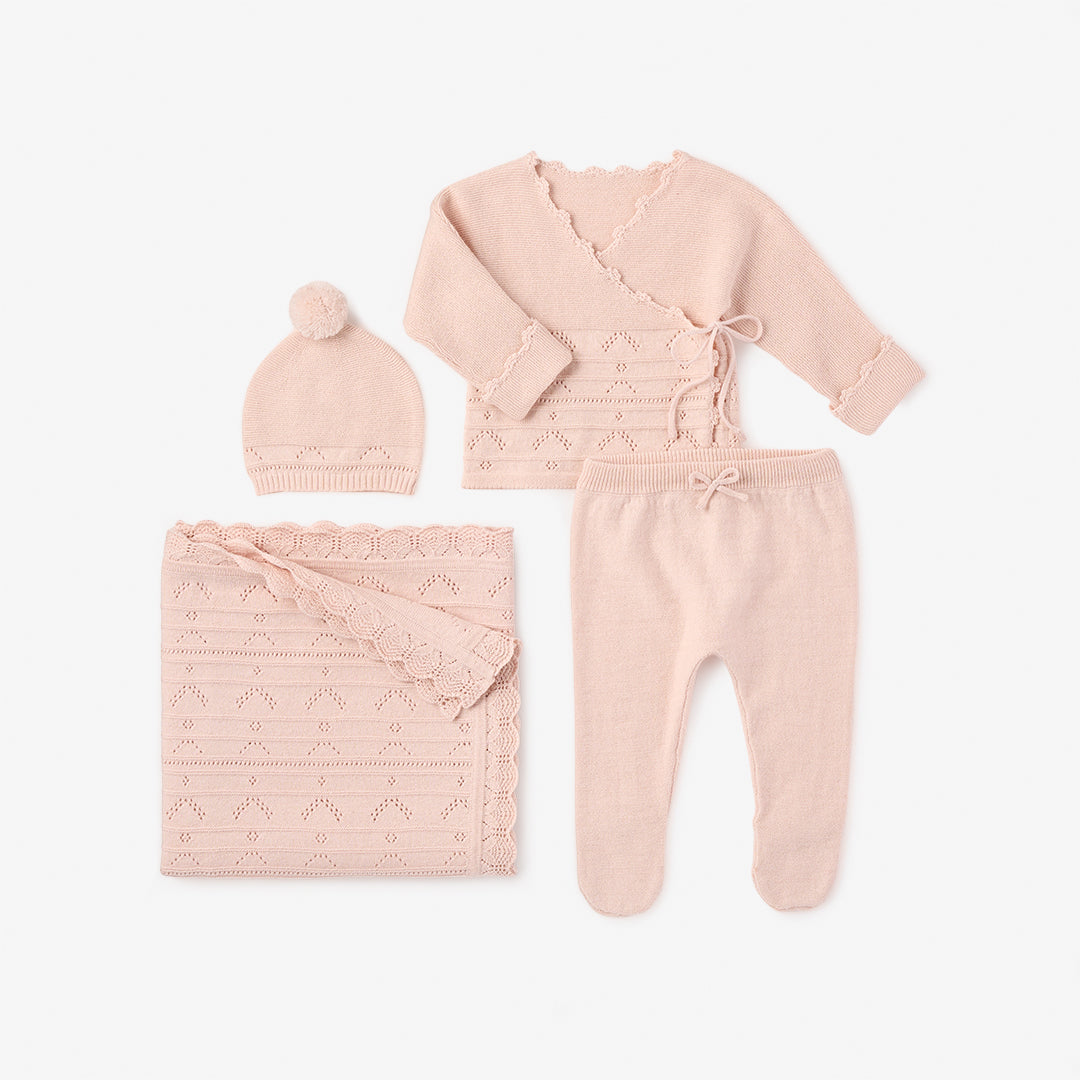 Pink Cashmere Layette Set Boxed