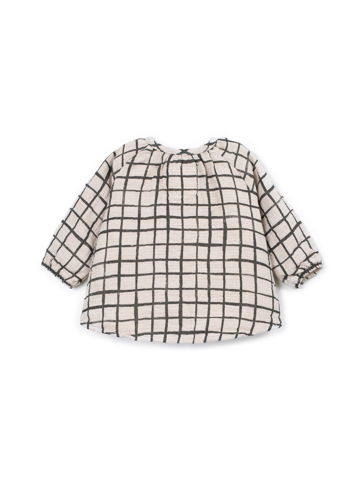 Play Up  Cotton Plaid Blouse || Dark Beige & Black