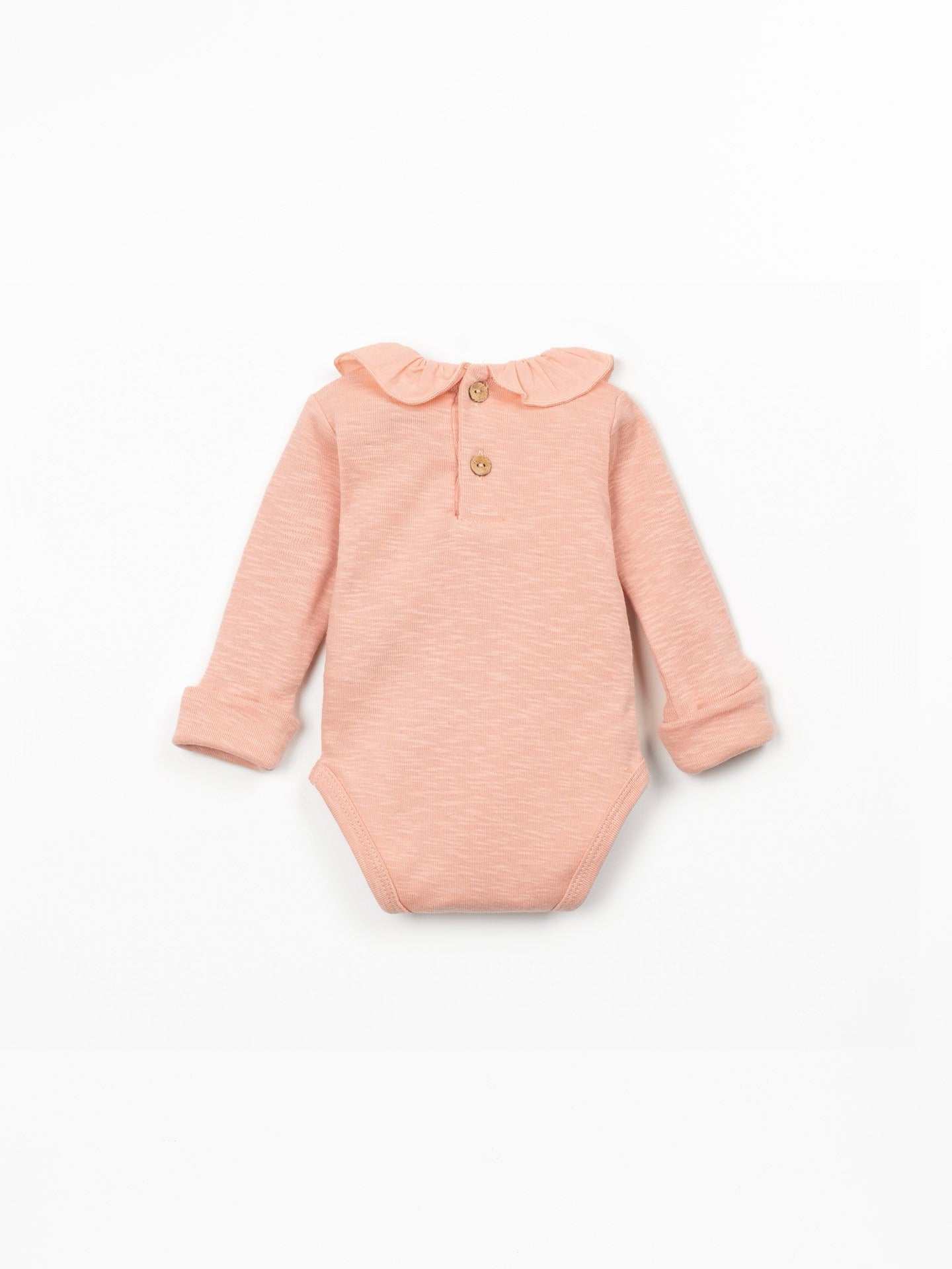 Play Up Cotton Bodysuit, Pants and Top Knot Hat Set || Salmon