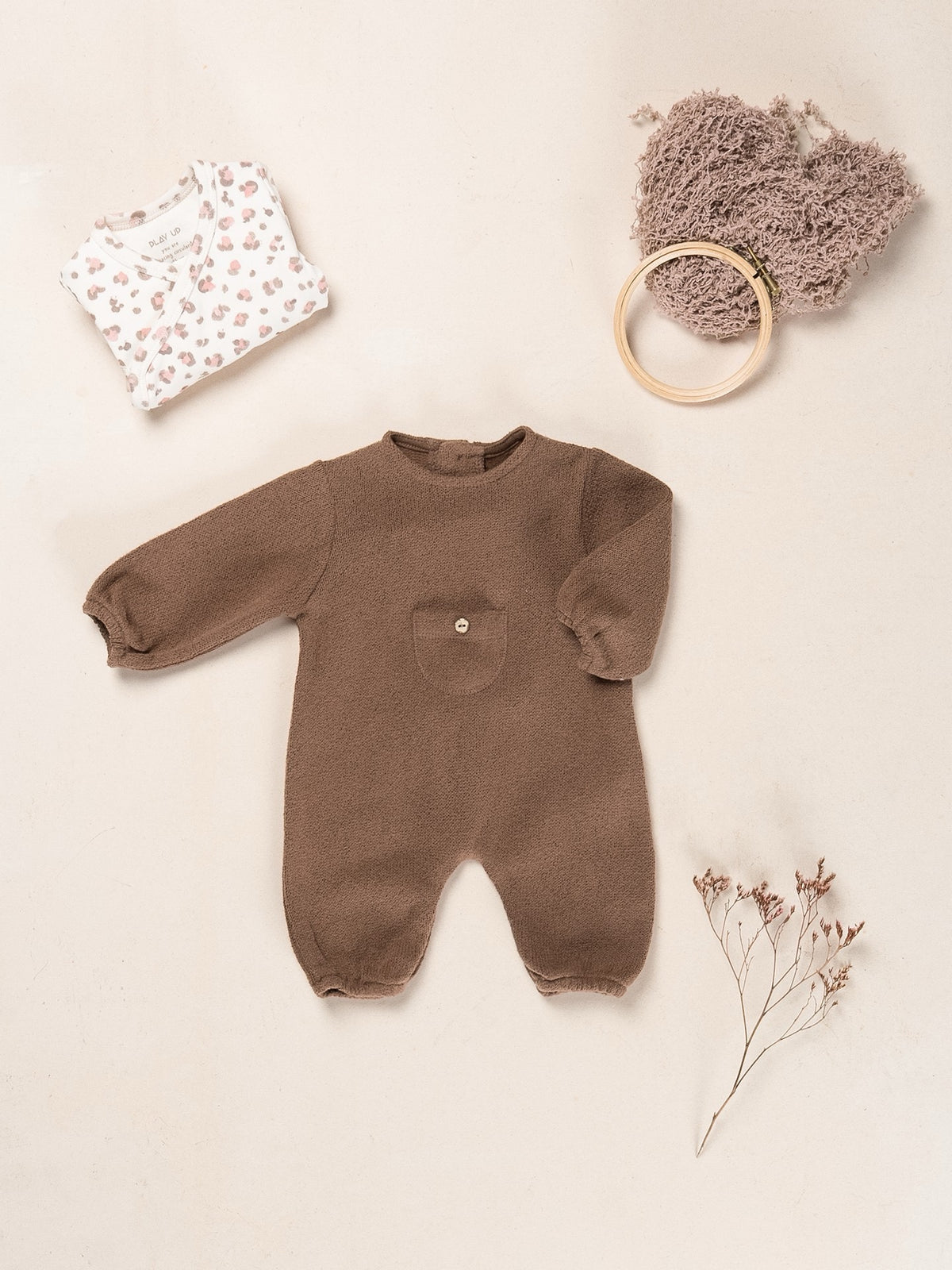Play Up Baby Jumpsuit || Brown