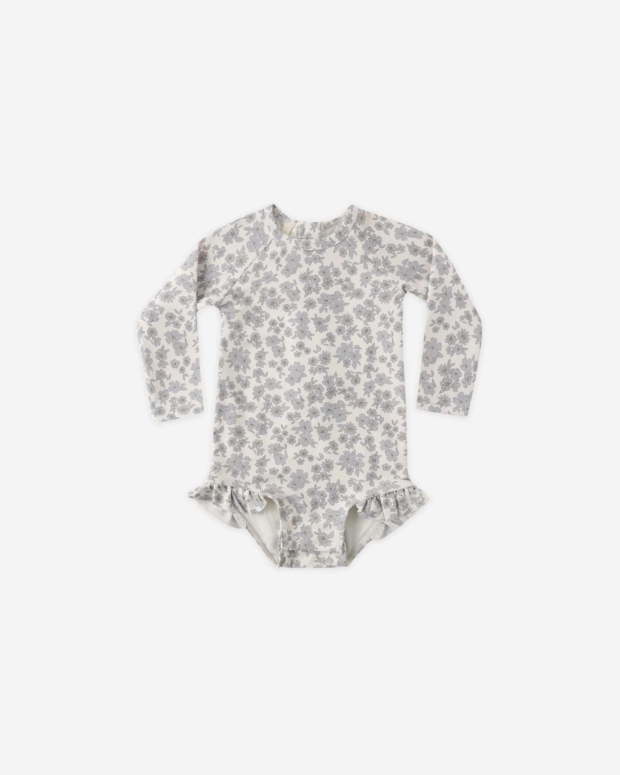 Quincy Mae Olvia Rashguard Swimsuit || Blue Floral