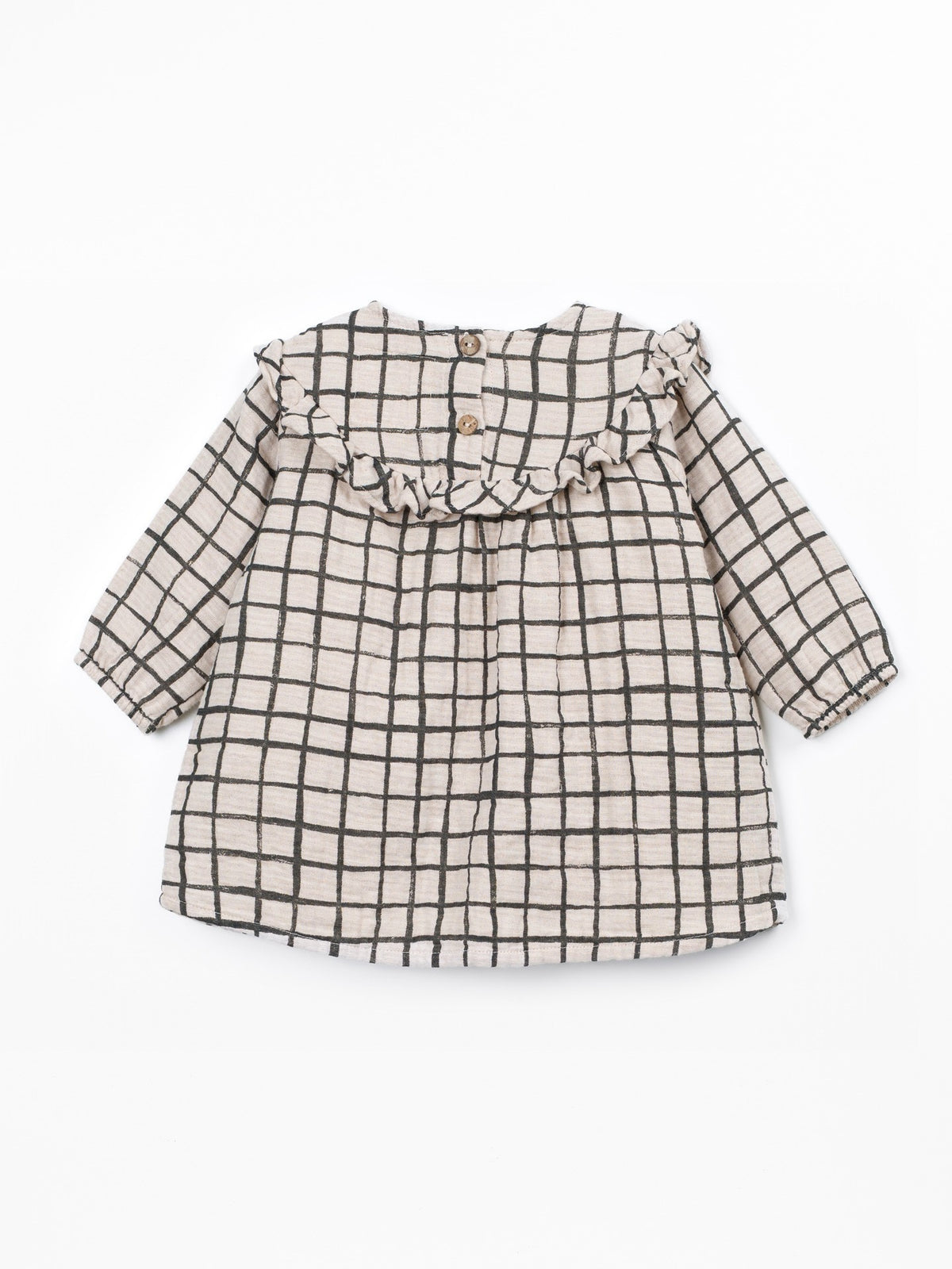 Play Up Window Pane Dress || Beige & Black