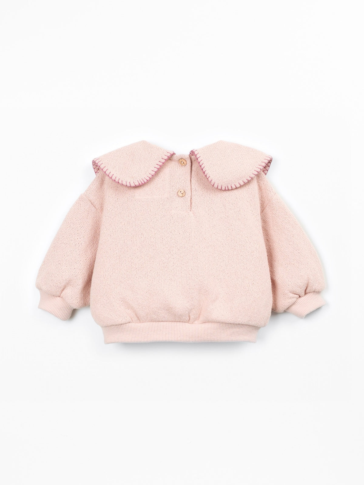 Play Up Knit Sweater with Collar Detail || Petal Pink