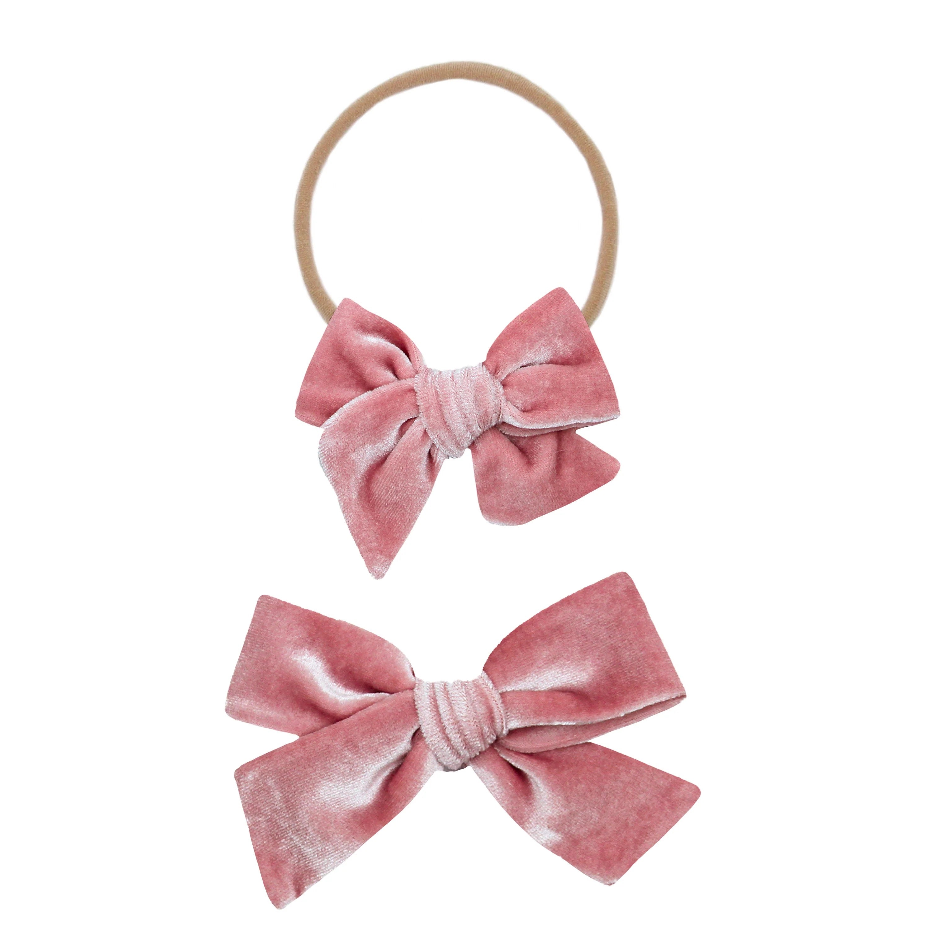 Velvet Bows - Headband Style Small