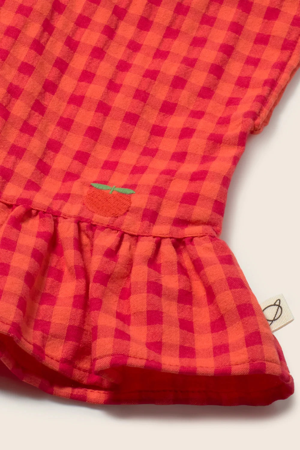 Gingham Cotton Peplum Baby Top  || Tomato