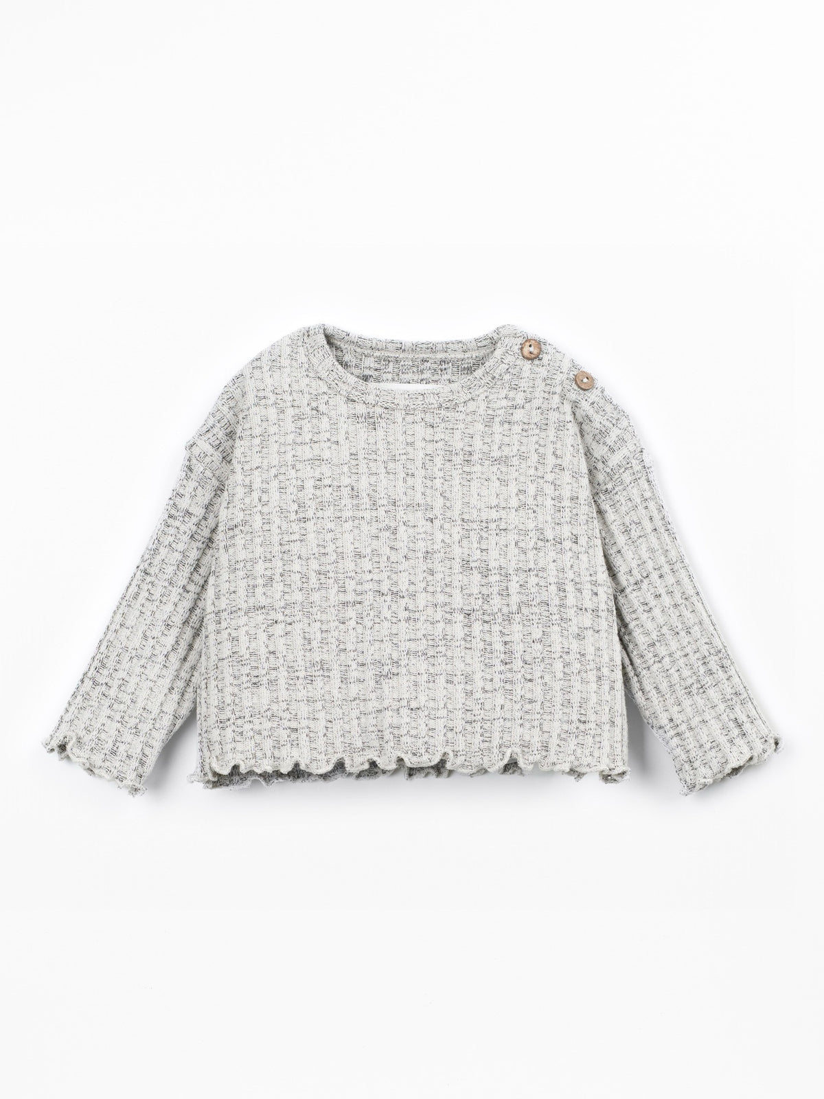 Play Up Ribbed Knit Sweater || Heather Gray