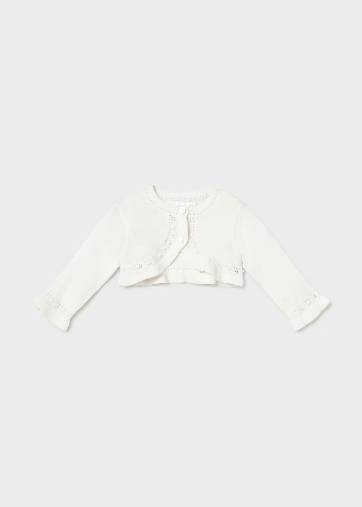 Mayoral Newborn Knit Crop Cardigan || Cream