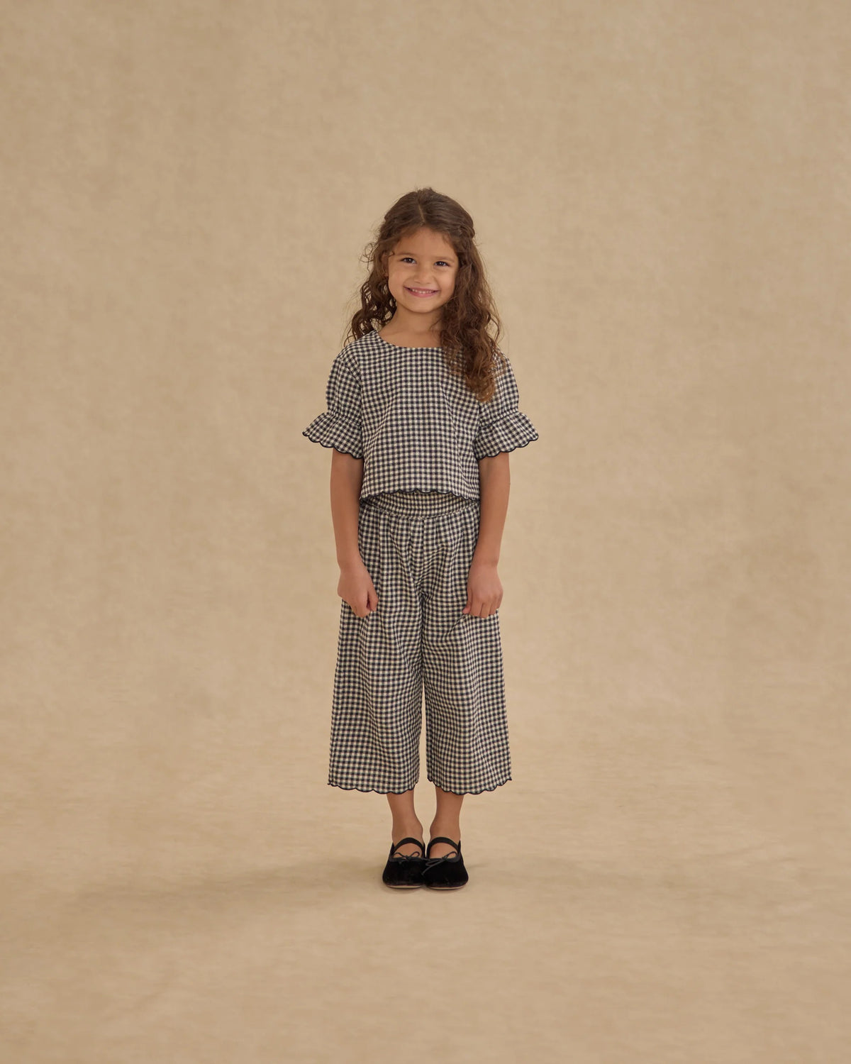 Francie Blouse || Black Gingham