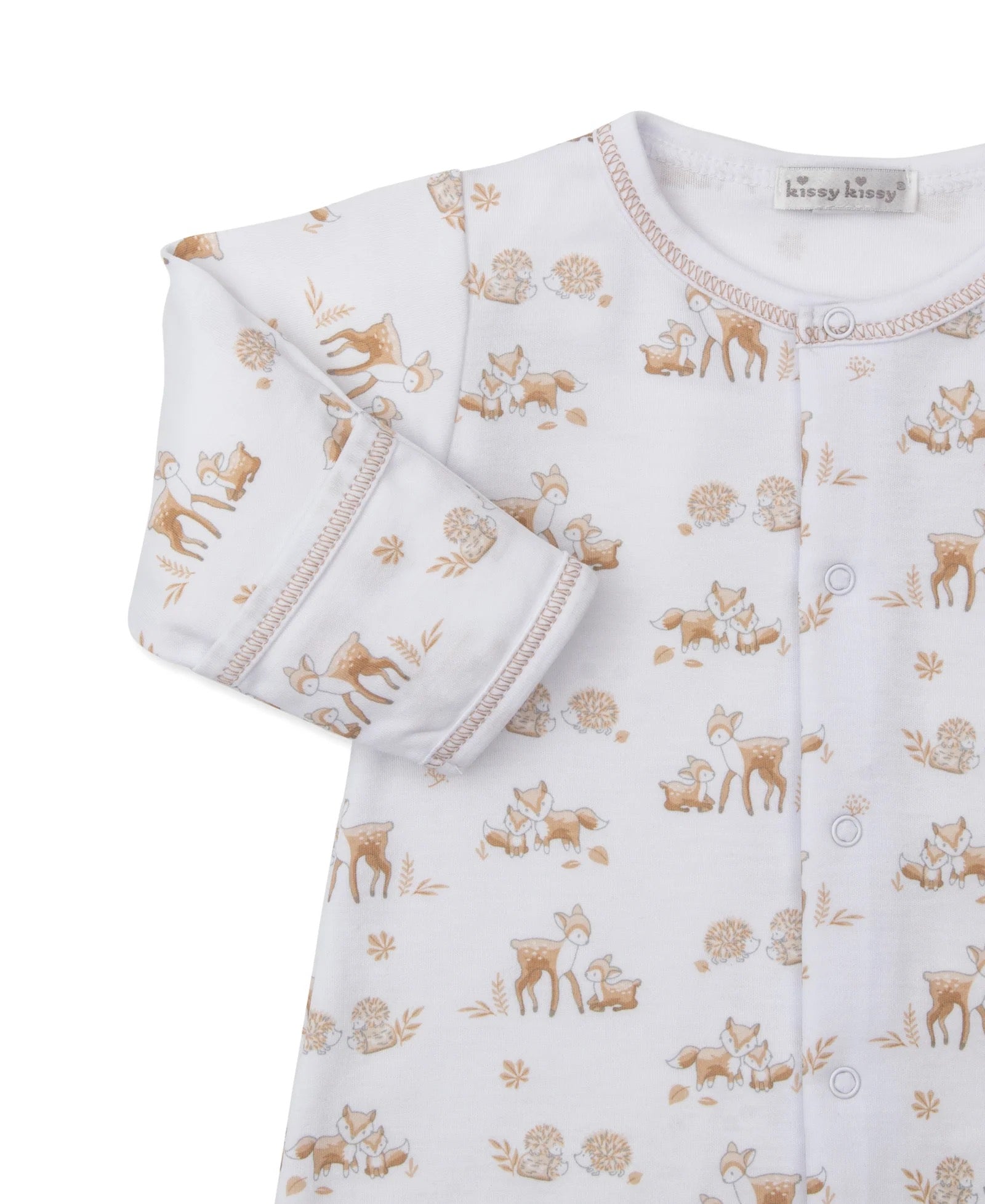 Kissy Kissy Forest Fanfare Tan Convertible Gown, Hat & Burb Cloth Set