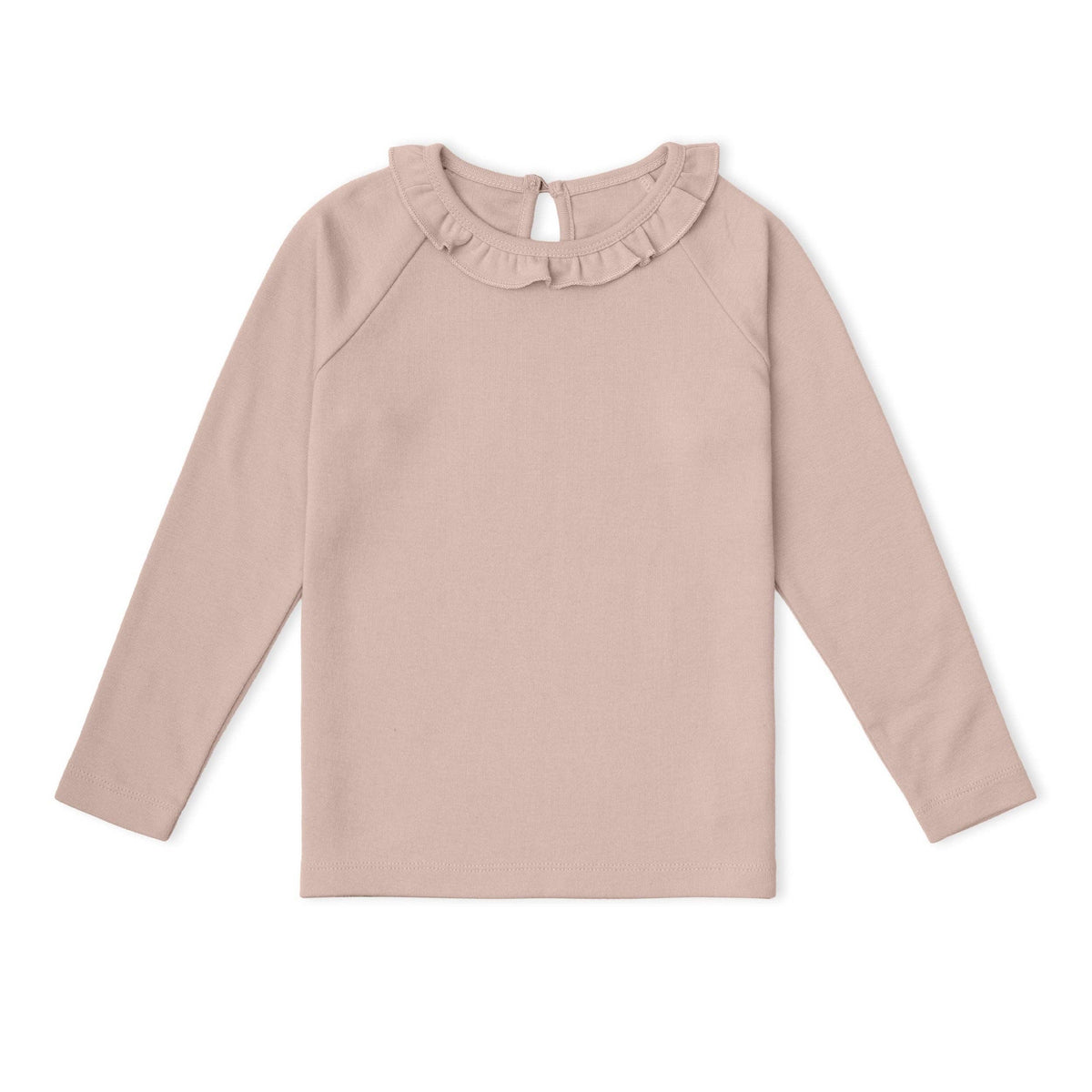 MakeMake Organics Ruffle Neck Top || Dusty Rose