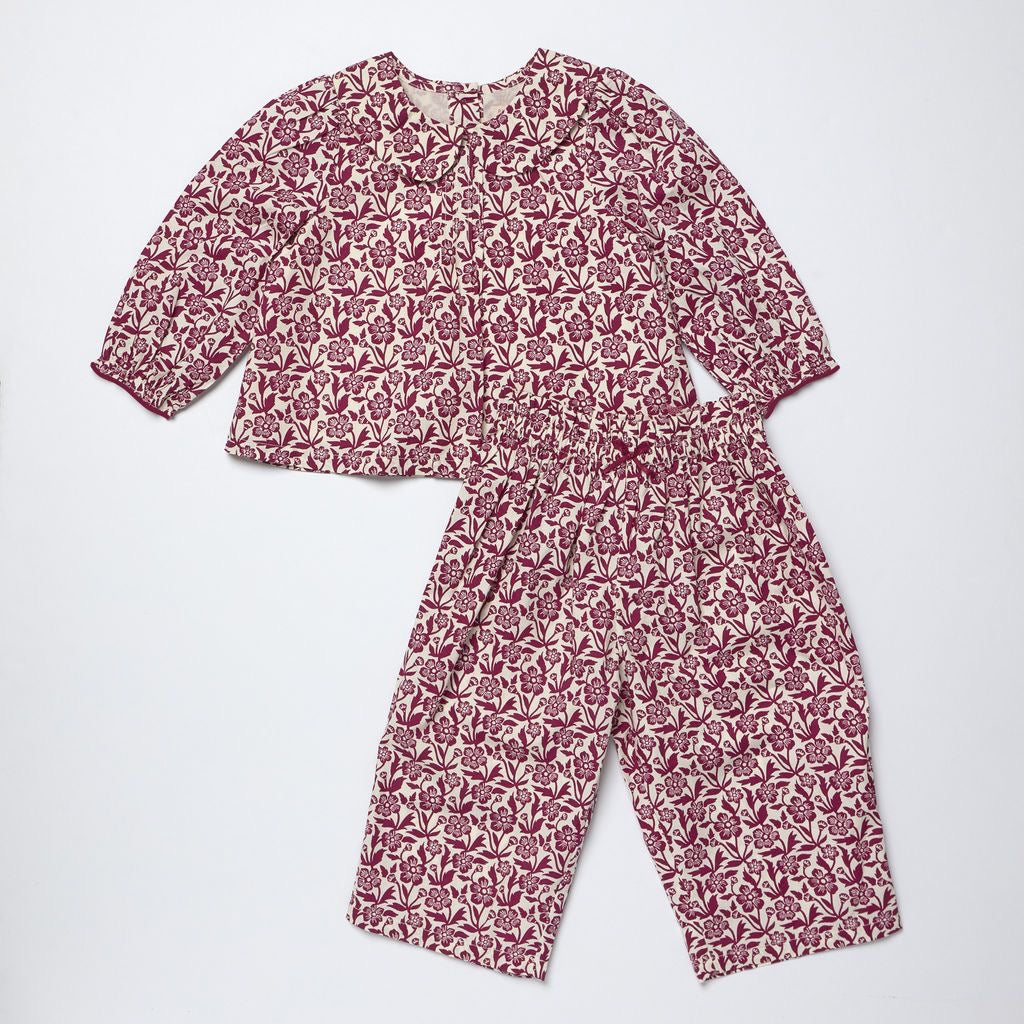 Pink Chicken Baby Girl Dawson 2-Piece || Burgundy Climbing Floral