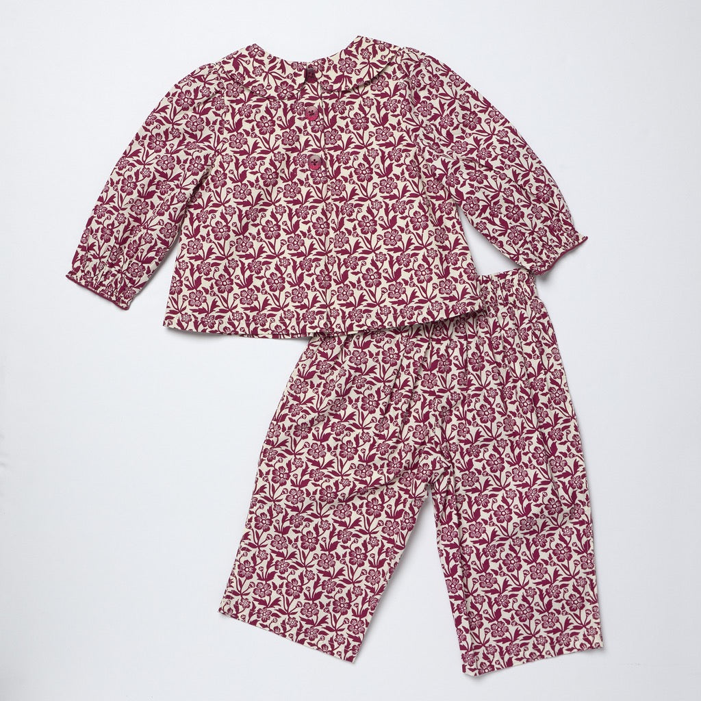 Pink Chicken Baby Girl Dawson 2-Piece || Burgundy Climbing Floral