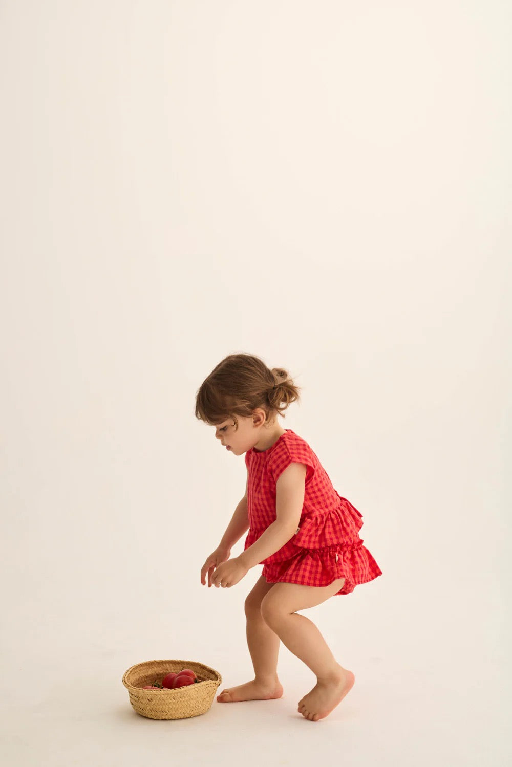 Gingham Cotton Baby Bloomers || Tomato