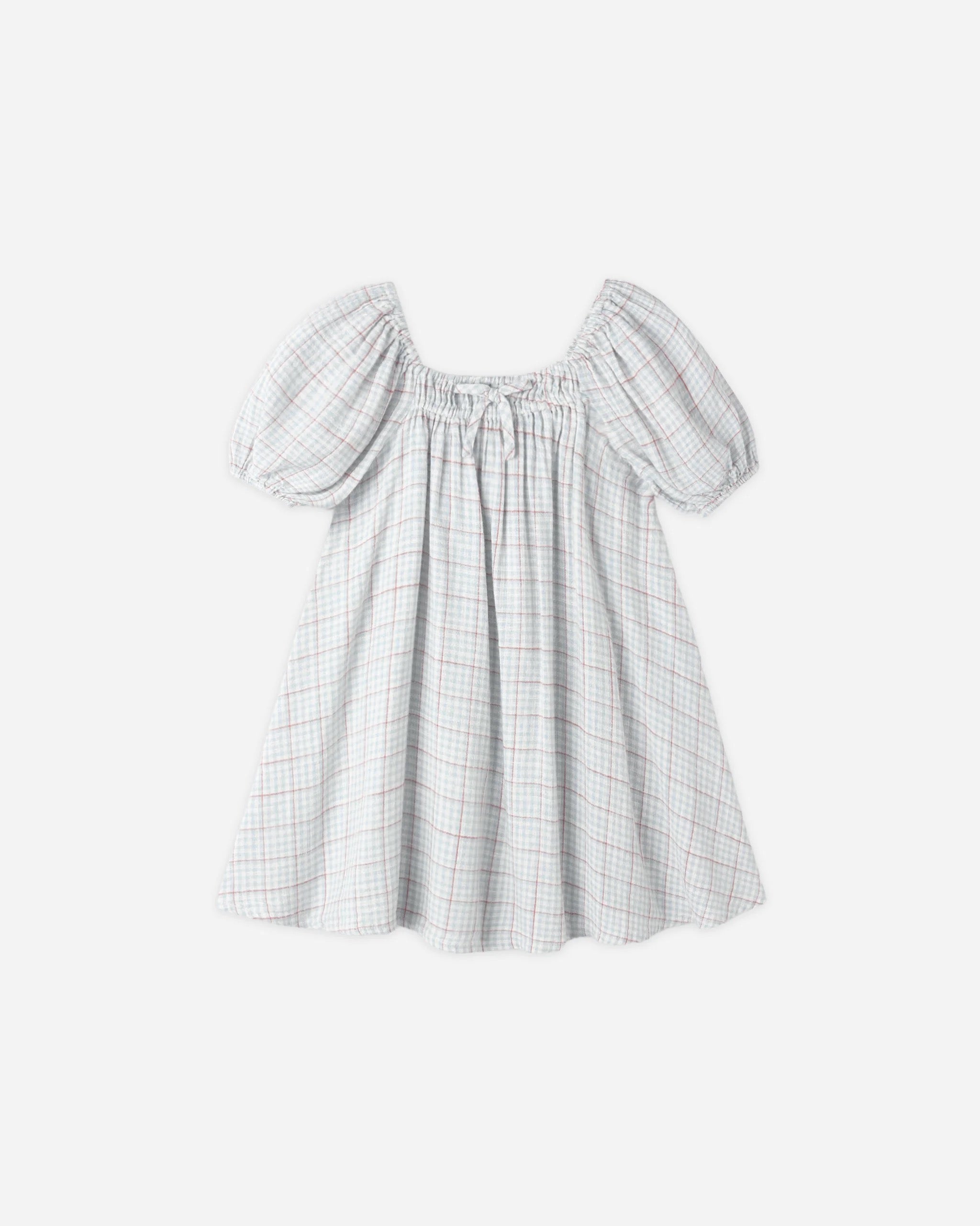 Rylee + Cru Sabrina Mini Dress || Light Blue Plaid