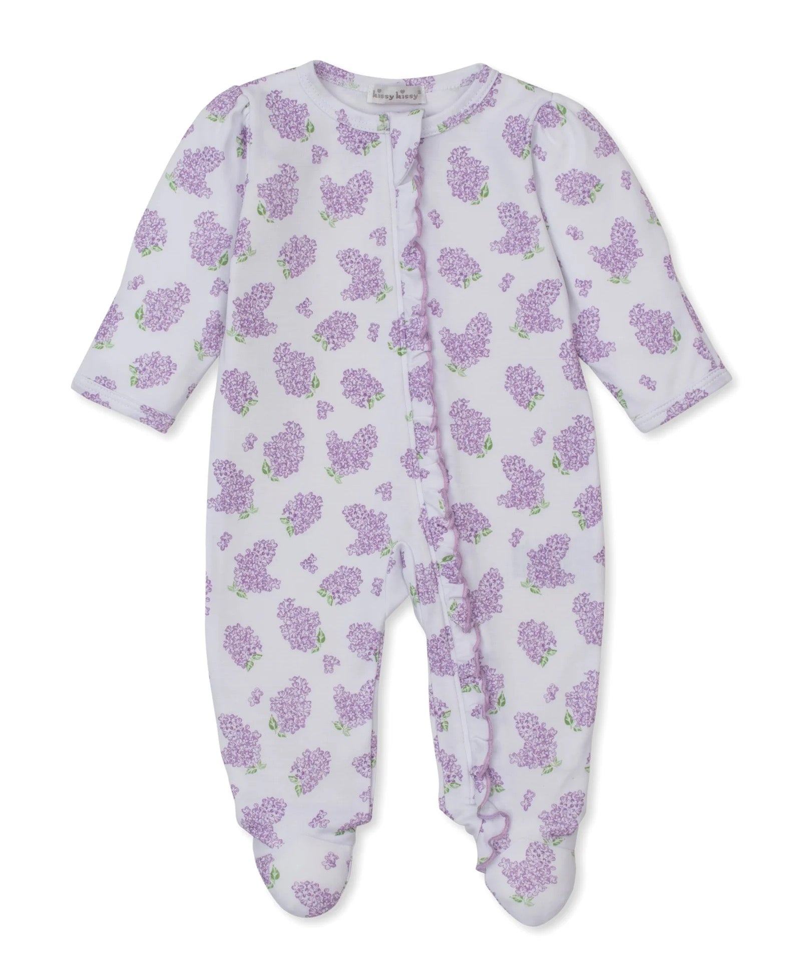 Kissy Kissy Lilac Love Zip Footie || Lilac