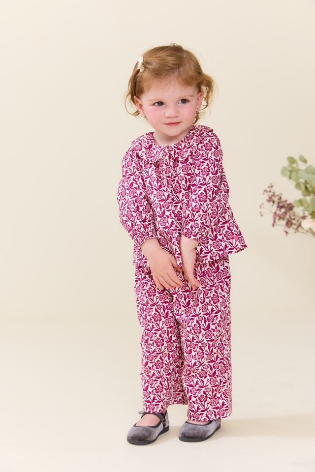 Pink Chicken Baby Girl Dawson 2-Piece || Burgundy Climbing Floral