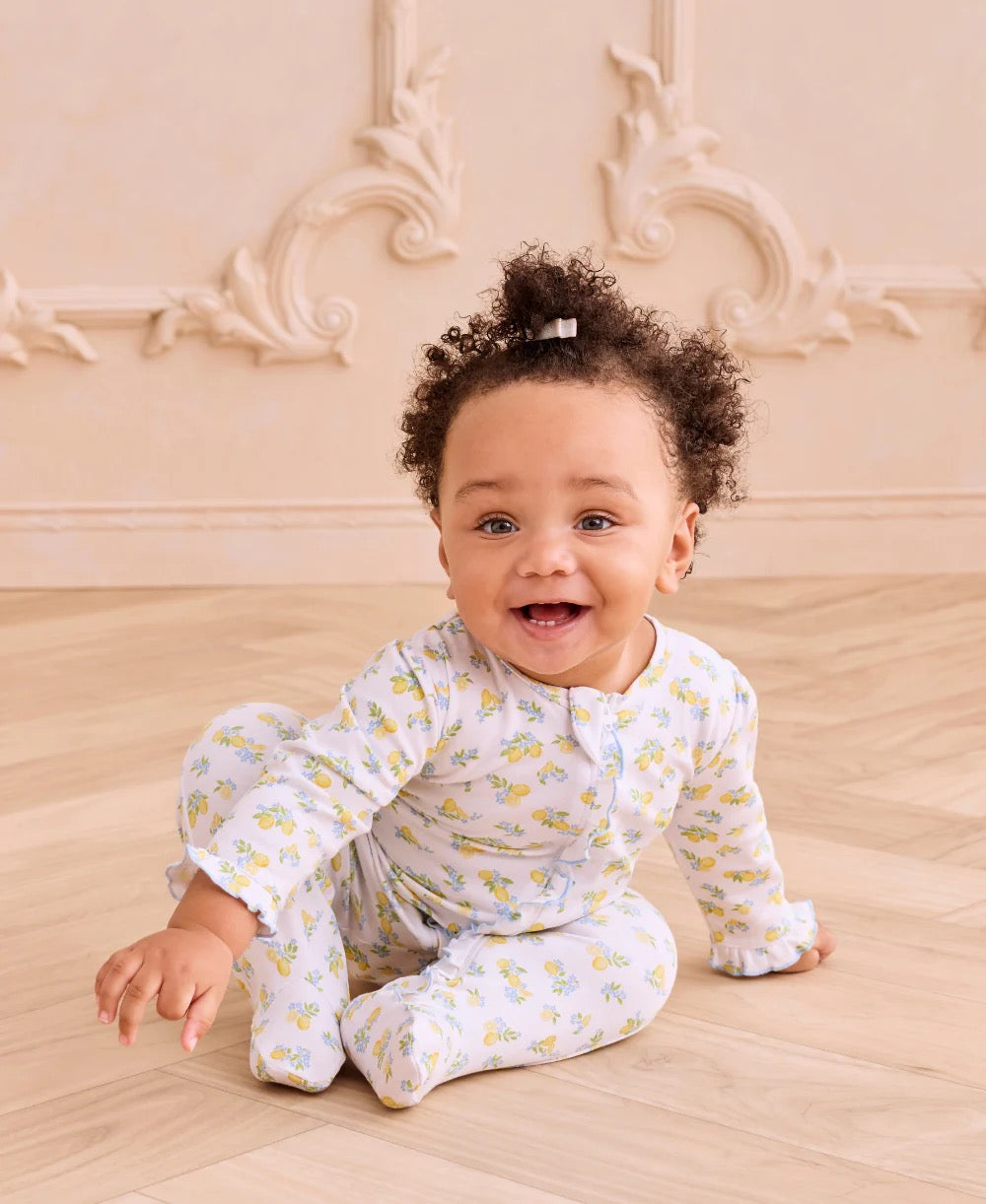 Kissy Kissy Lemon Blossoms Zip Footie