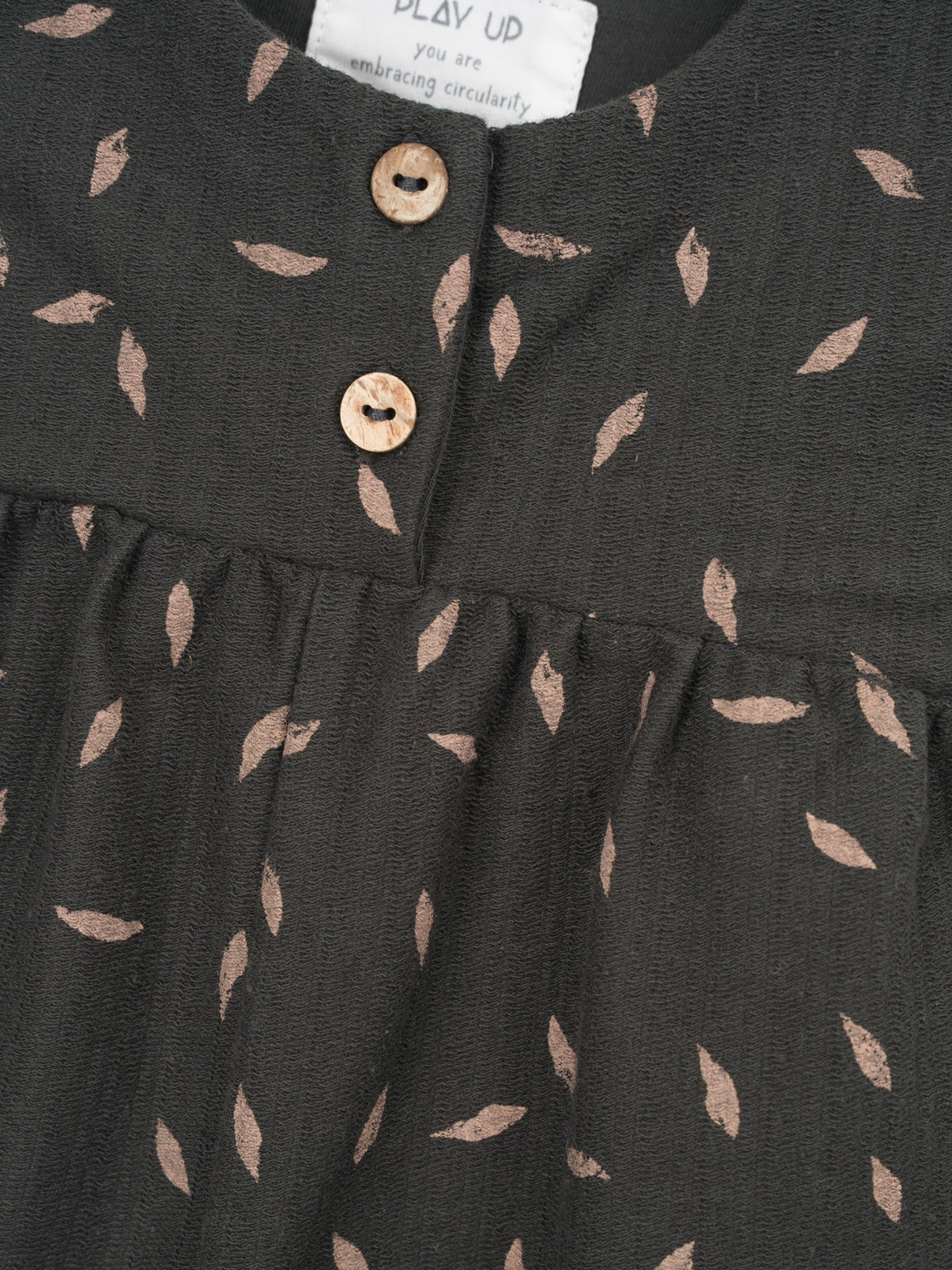 Play Up Cotton Sleeveless Jumpsuit || Dark Gray Leaf Print