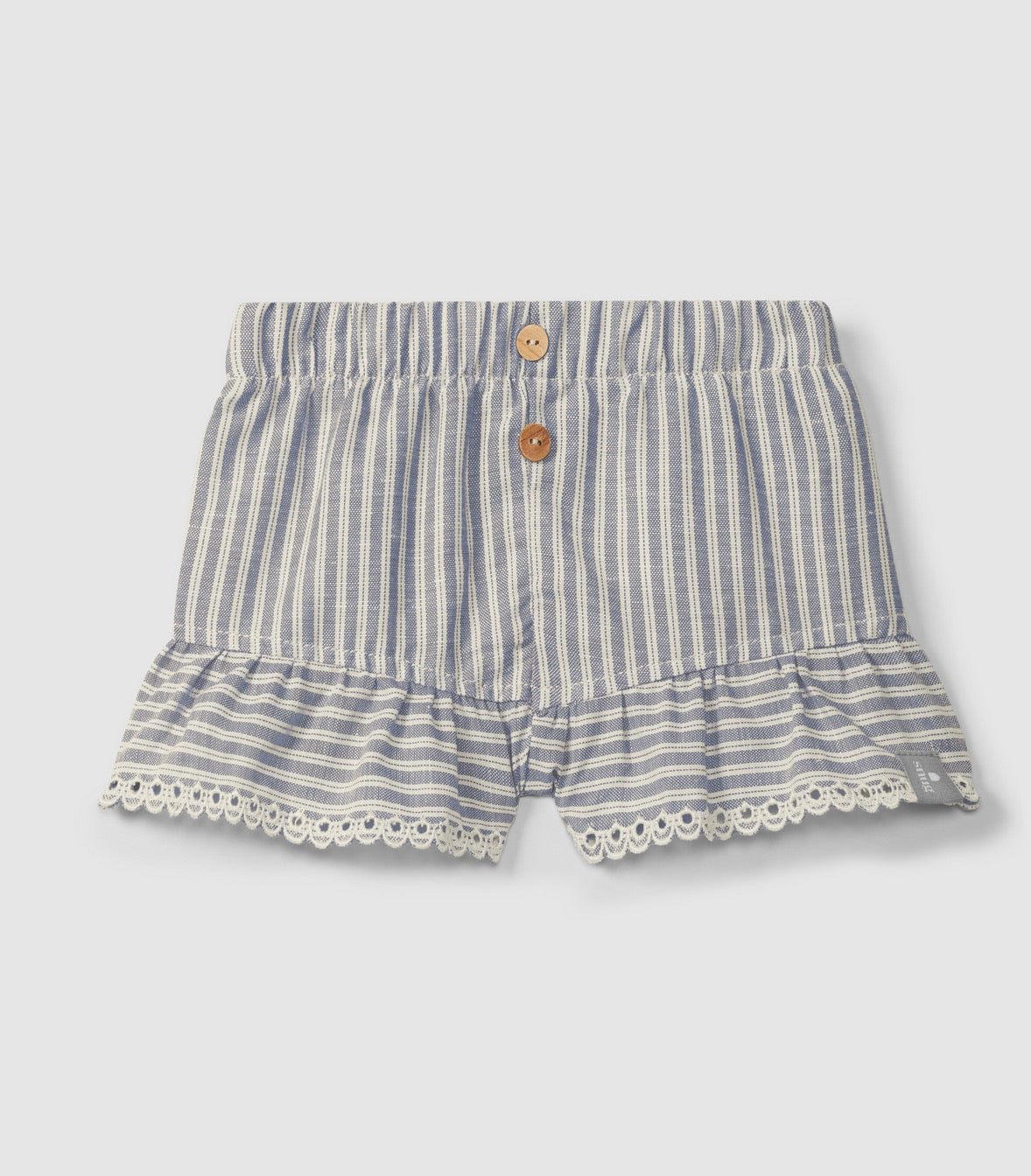 Snug Embroidered Striped Short || Indigo