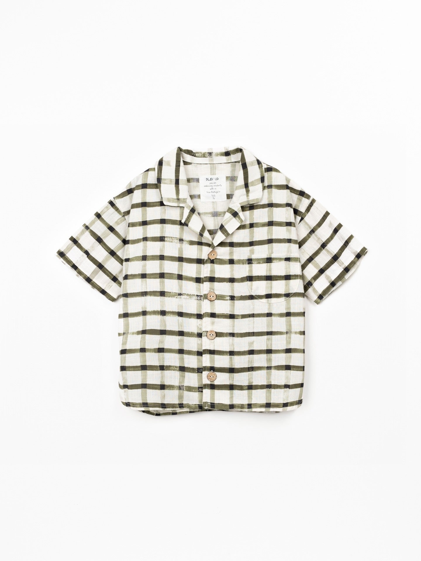 Play Up Short Sleeve Plaid Shirt || Olive