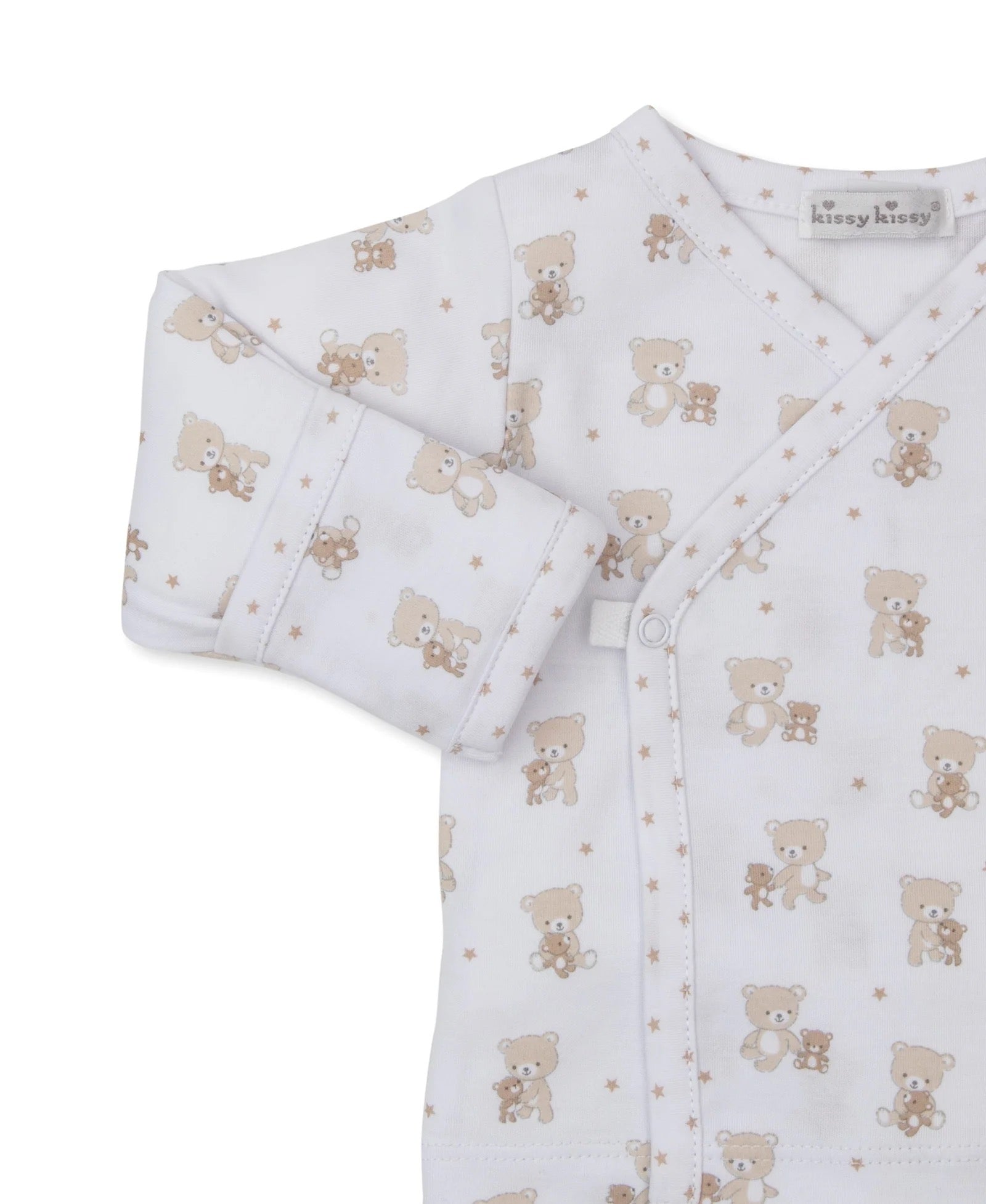 Kissy Kissy Teddy Bear Love Footed Pant Set || Tan/Stars