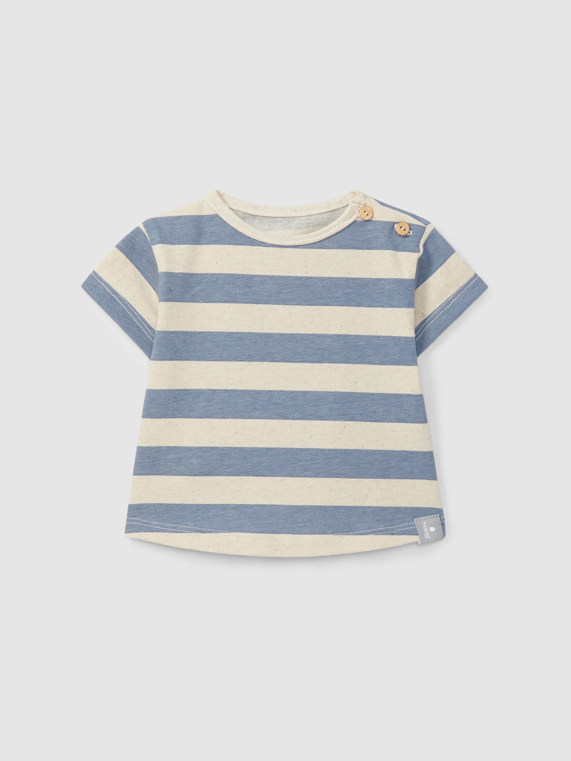 Snug Organic Cotton Striped T-Shirt || Indigo