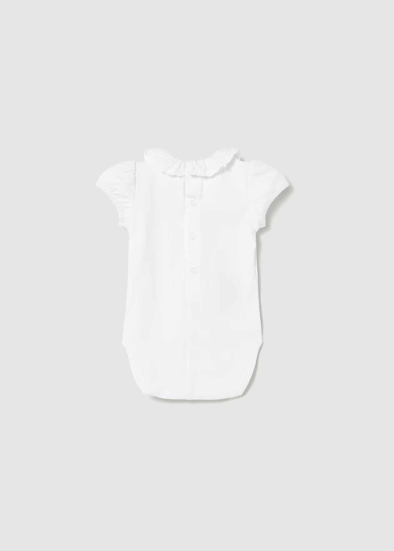 Mayoral Newborn Girl Ruffled Bodysuit ||White