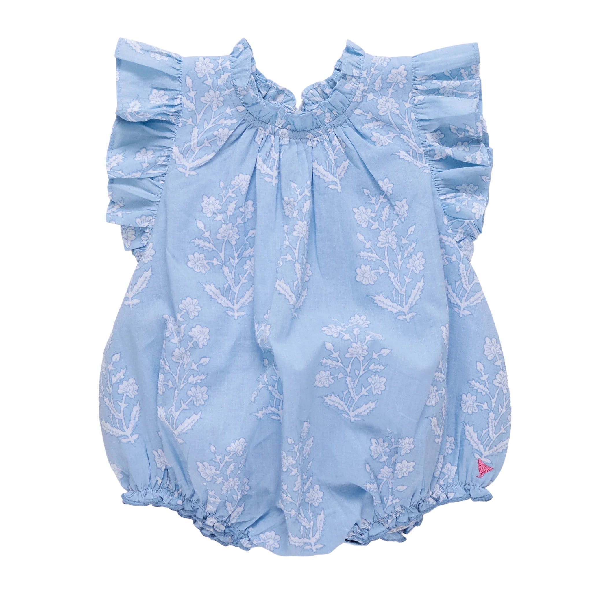 Pink Chicken Baby Girls Harper Bubble || Blue Dewdrop