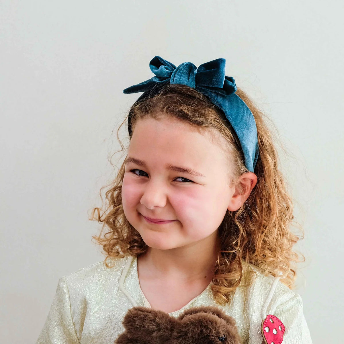 Mimi and Lula Velvet Headbow || Teal