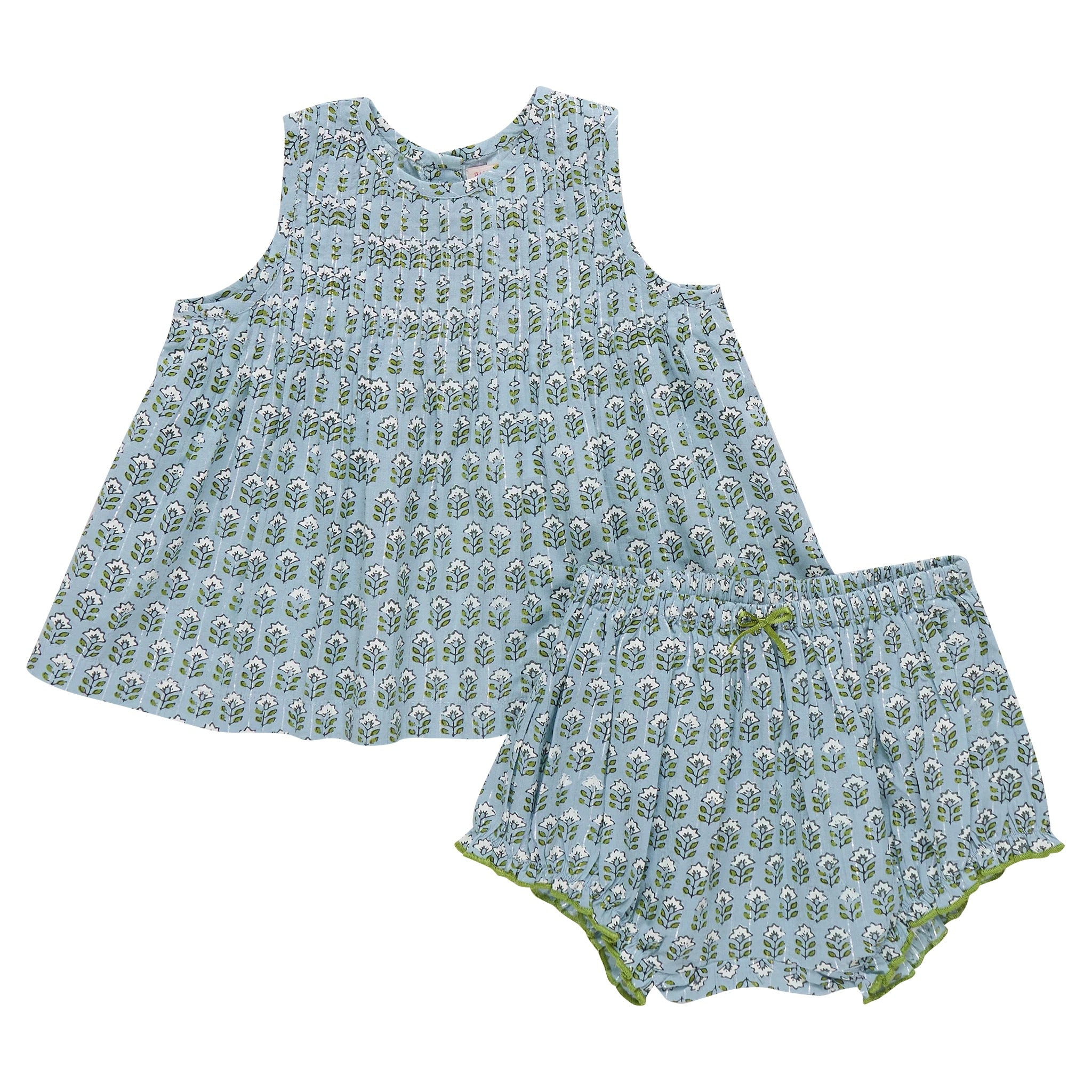 Pink Chicken Baby Girls Jaipur 2-PC Set || Blue Prairie