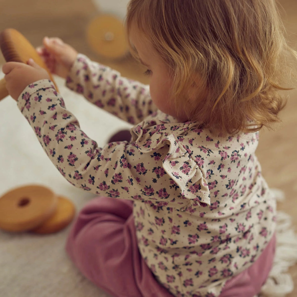 Musli Zinna Frill Long Sleeve Top and Corduroy Pant Set  || Floral Print