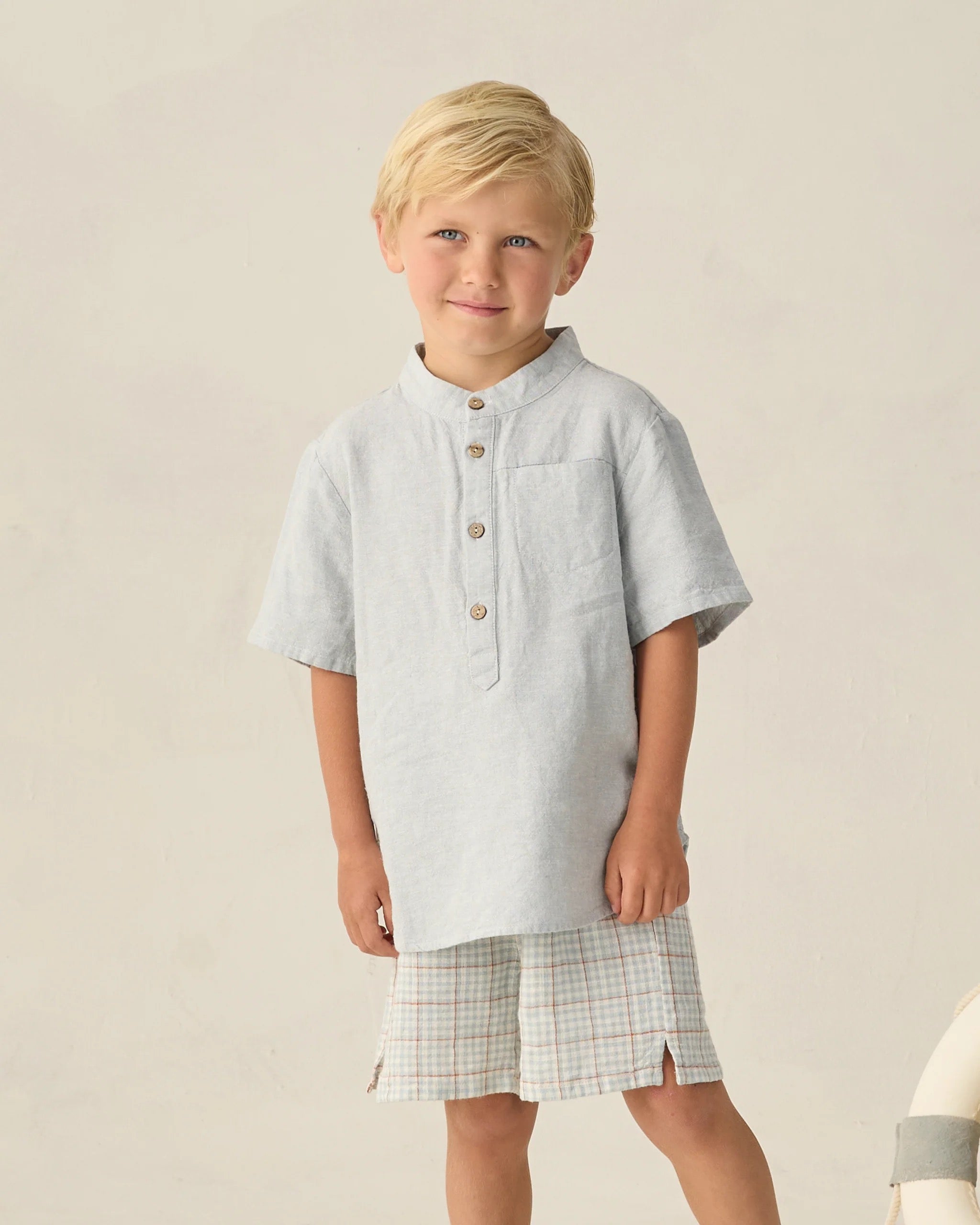 Rylee + Cru Mason Shirt || Heathered Light Blue
