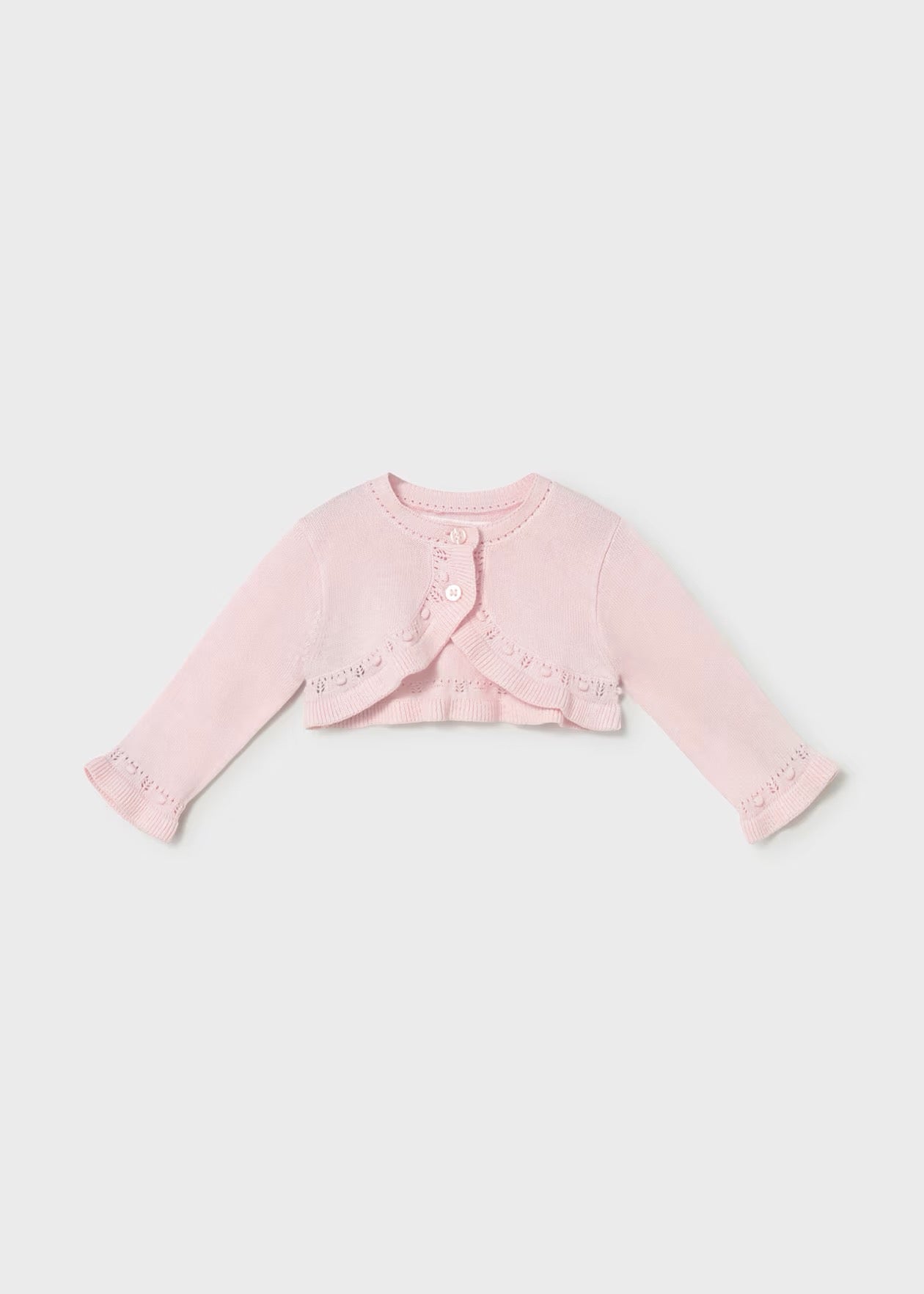 Mayoral Knit Crop Cardigan || Pink