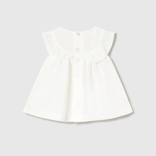 Mayoral Baby Girl Smocked Dress || Cream