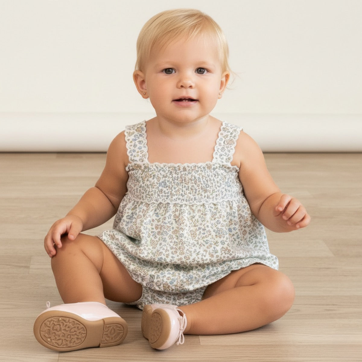 Make Make Organics Scalloped Top & Bloomer Set || Tulle Floral