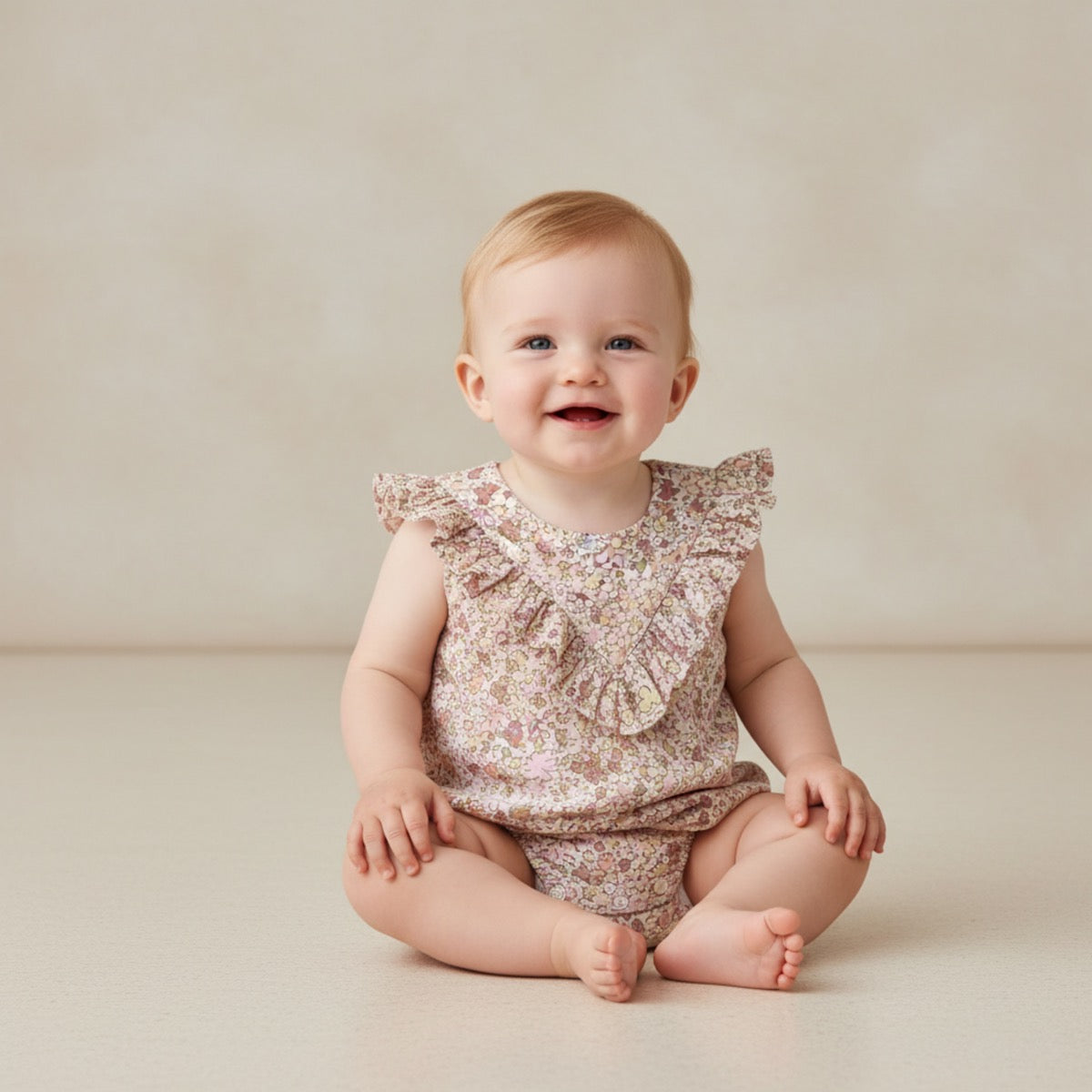 Make Make Organice Sleeveless Ruffle Bubble Romper
