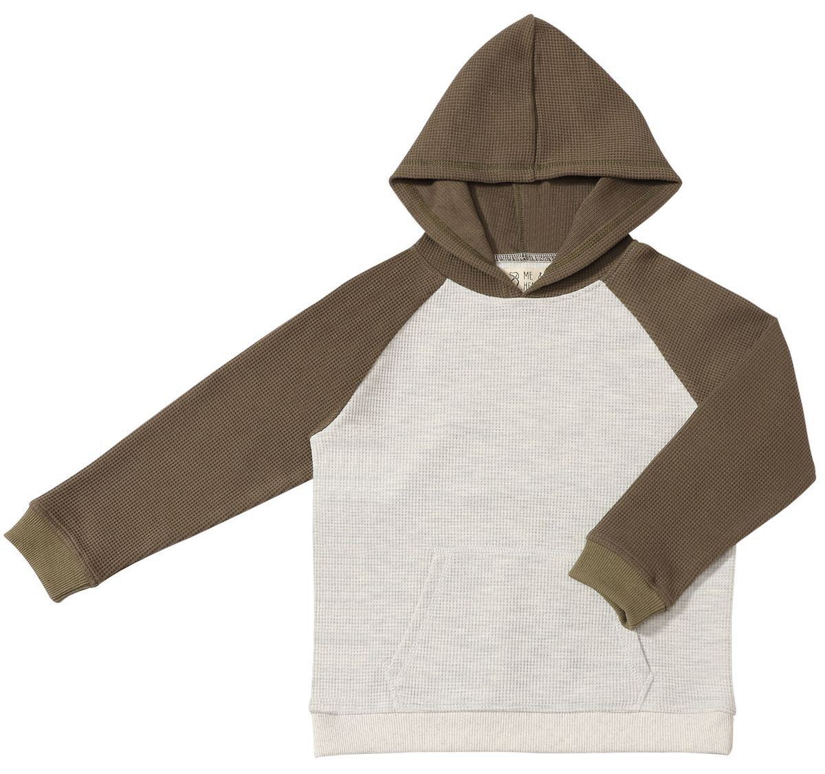 Me & Henry James Waffle Knit Hoodie || Olive