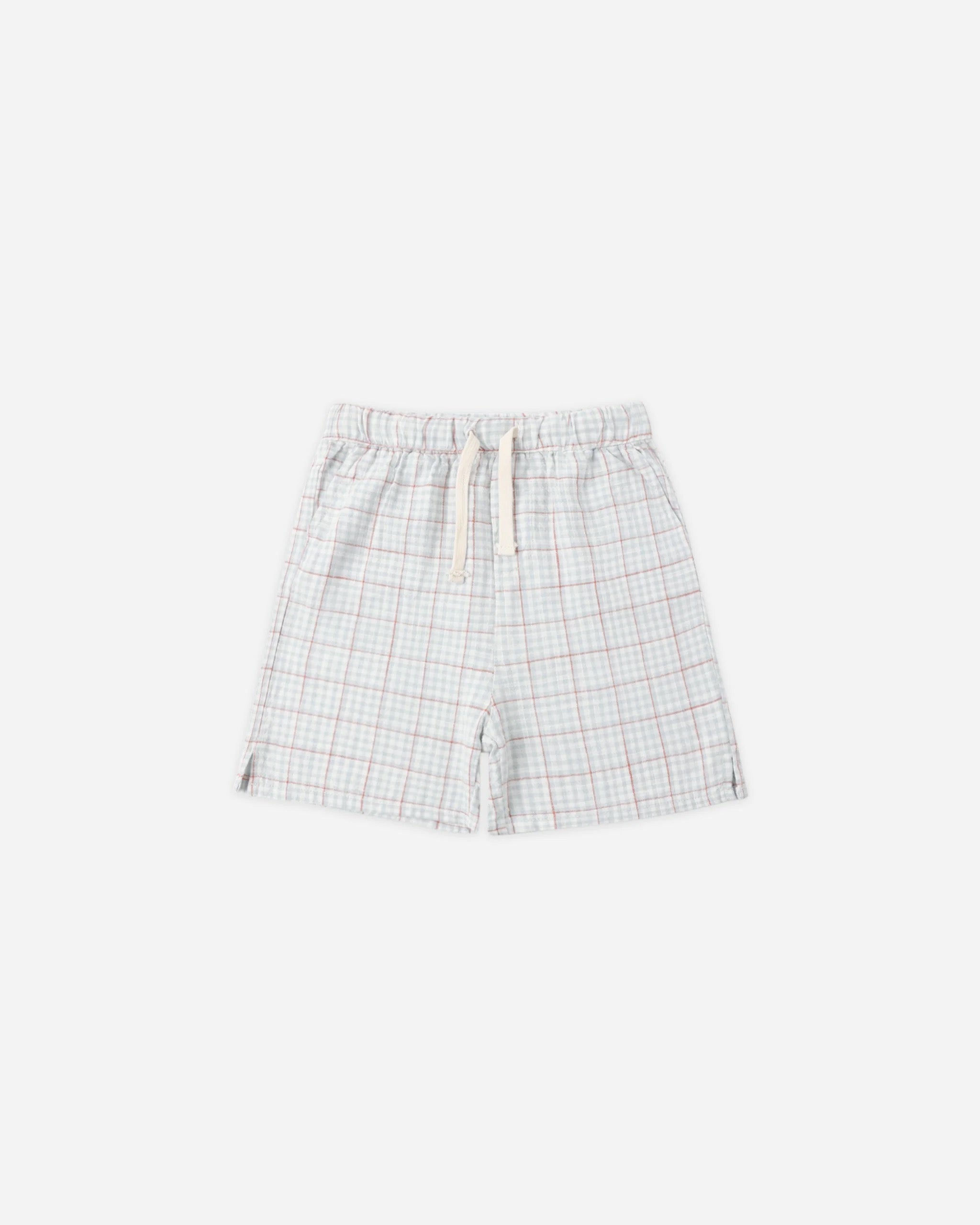 Rylee + Cru Perry Short || Light Blue Plaid