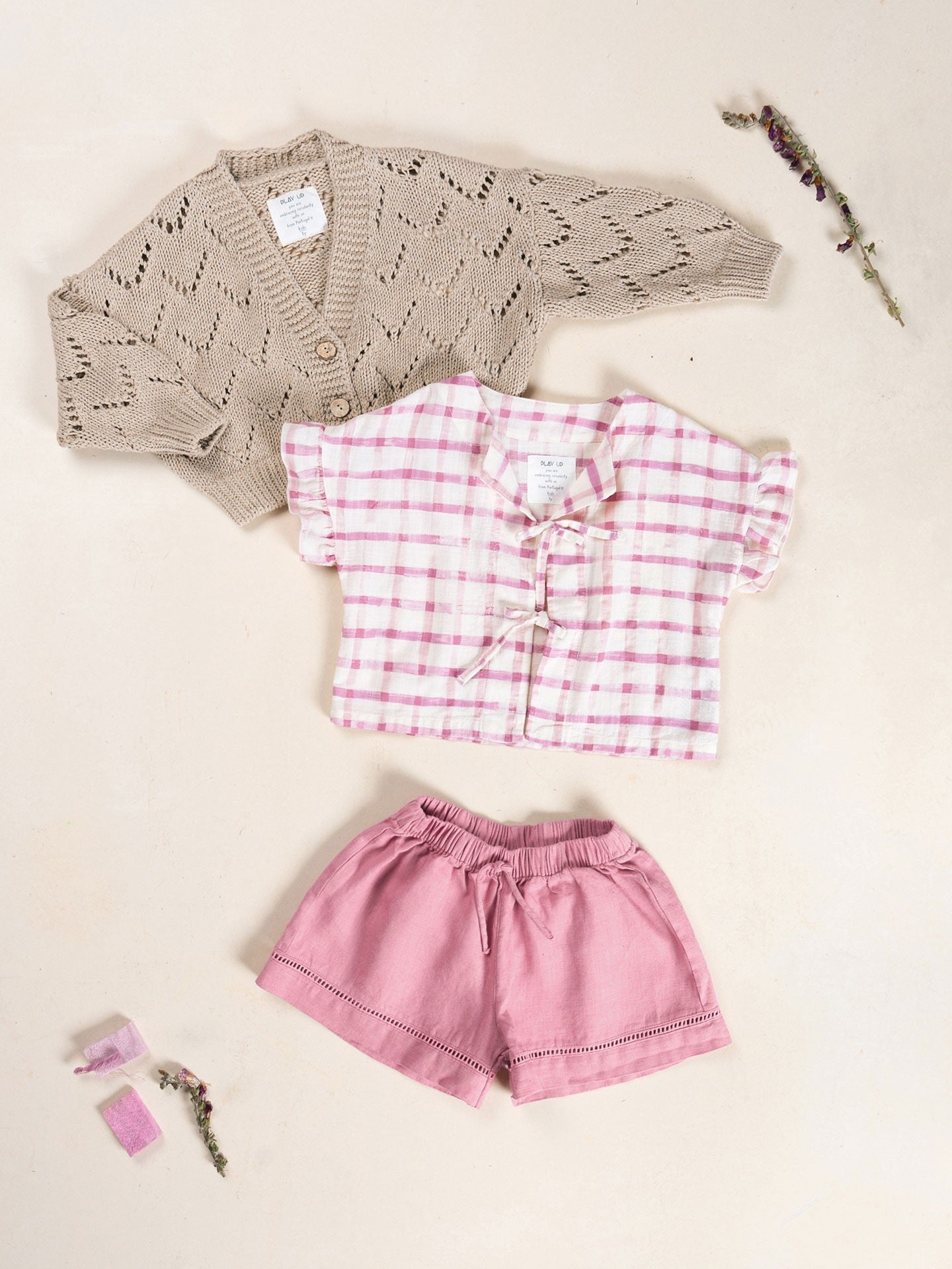 Play Up Girls Shirt with Plaid Print
